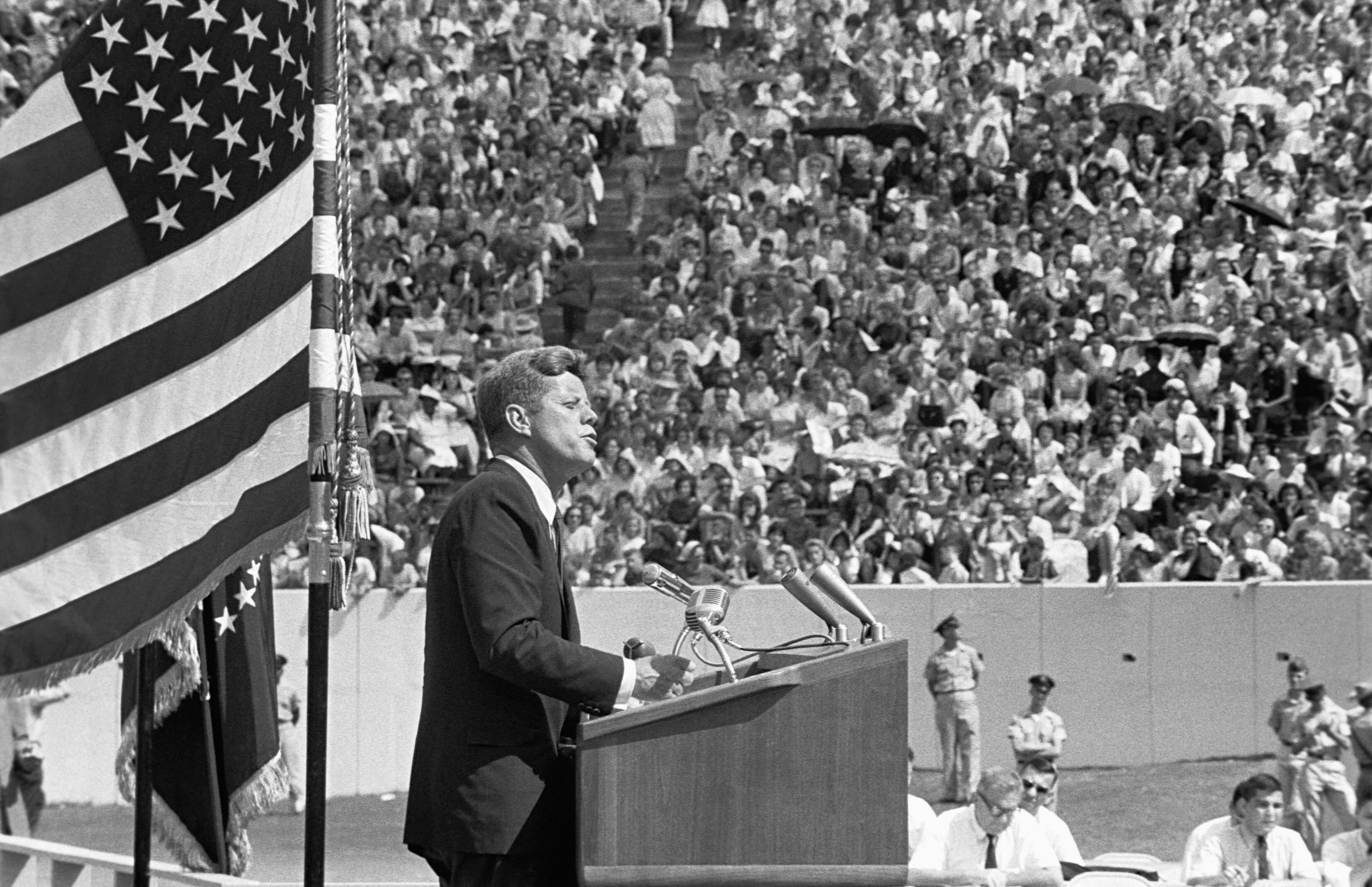 In President Kennedy delivered a speech that ramped up