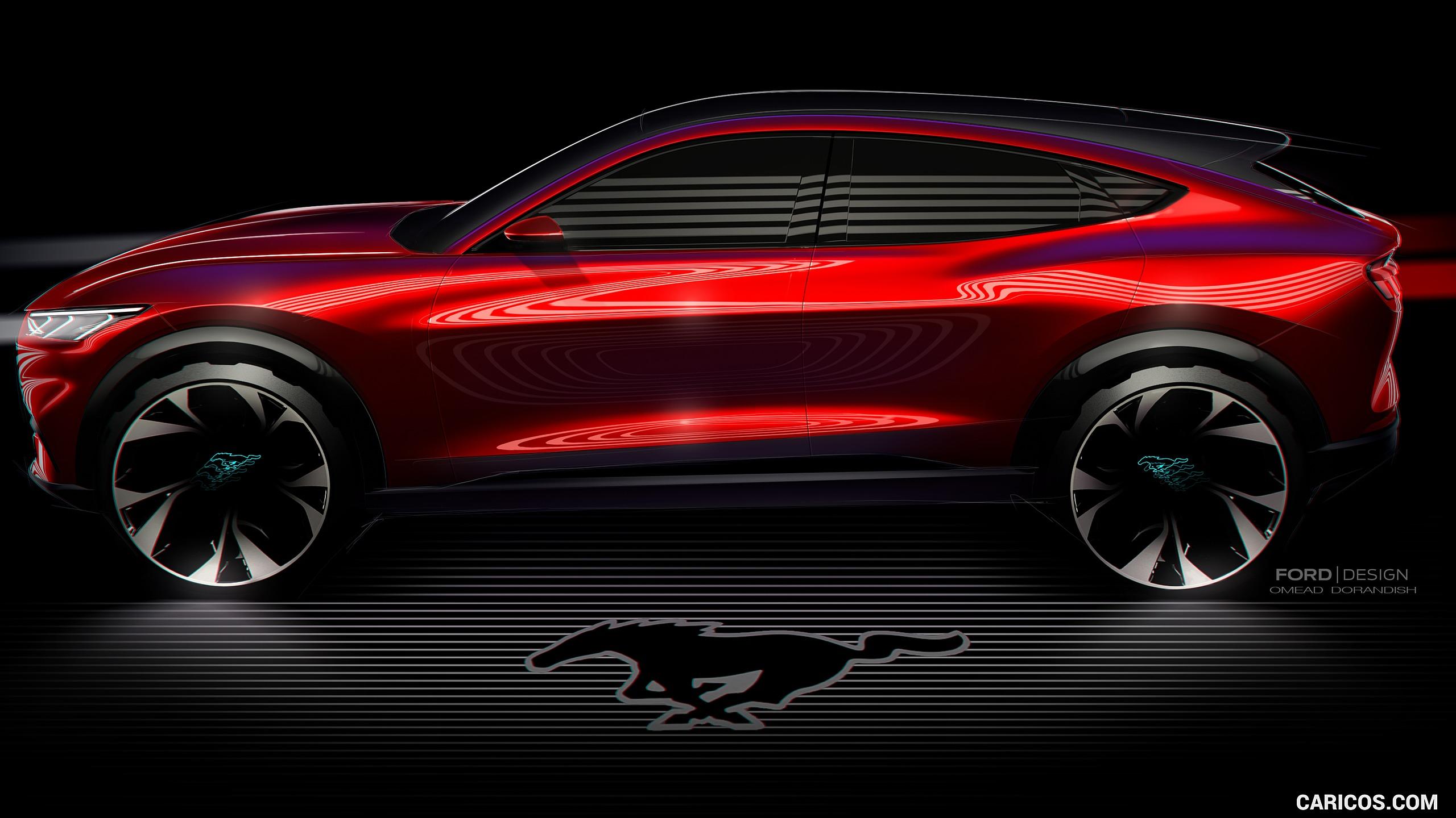 Ford Mustang Mach E Electric SUV Sketch. HD