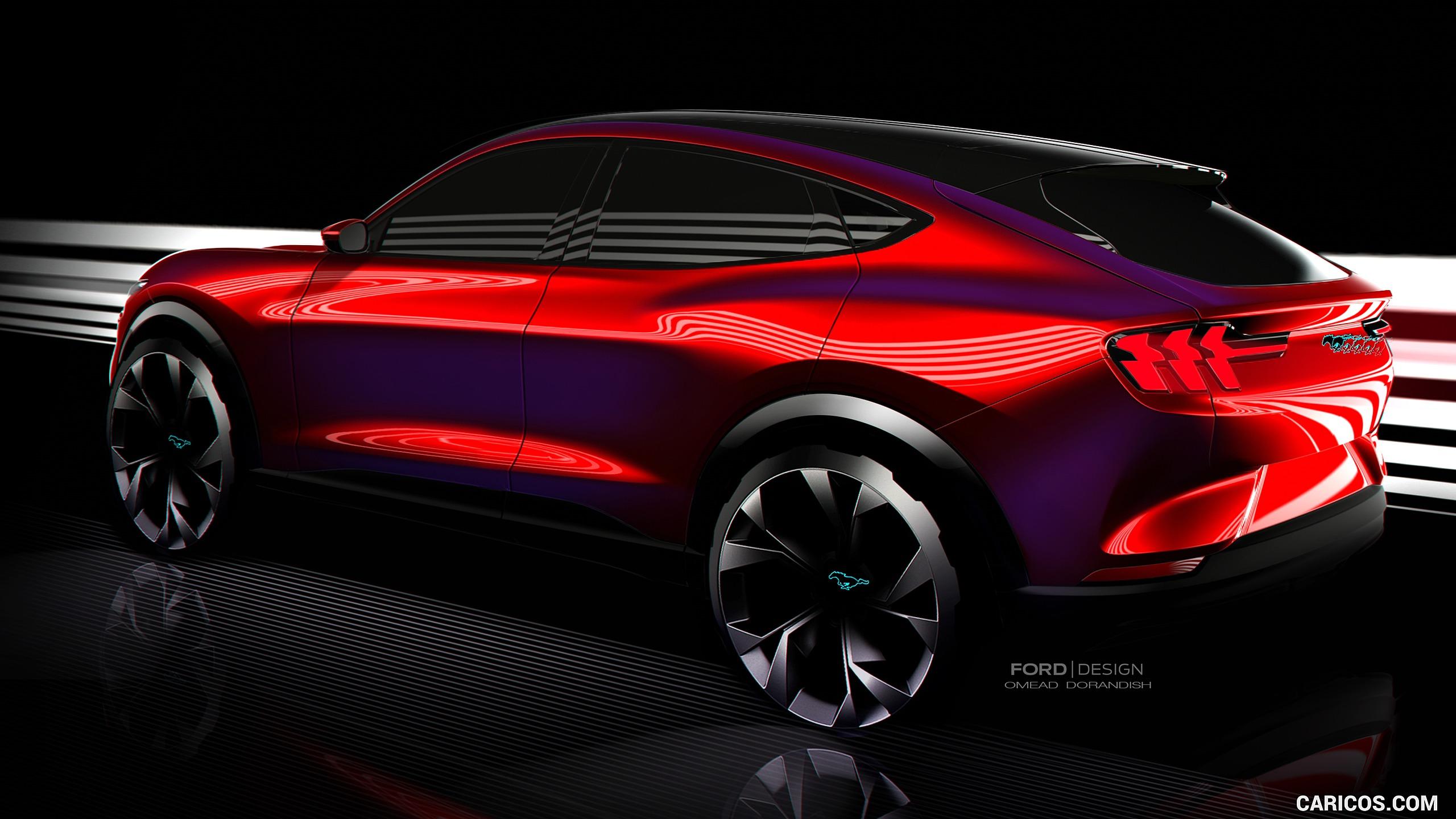 Ford Mustang Mach E Electric SUV Sketch. HD Wallpaper