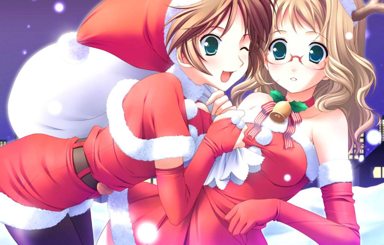 Free Cute Anime Girl In Christmas Picture Wallpaper HD