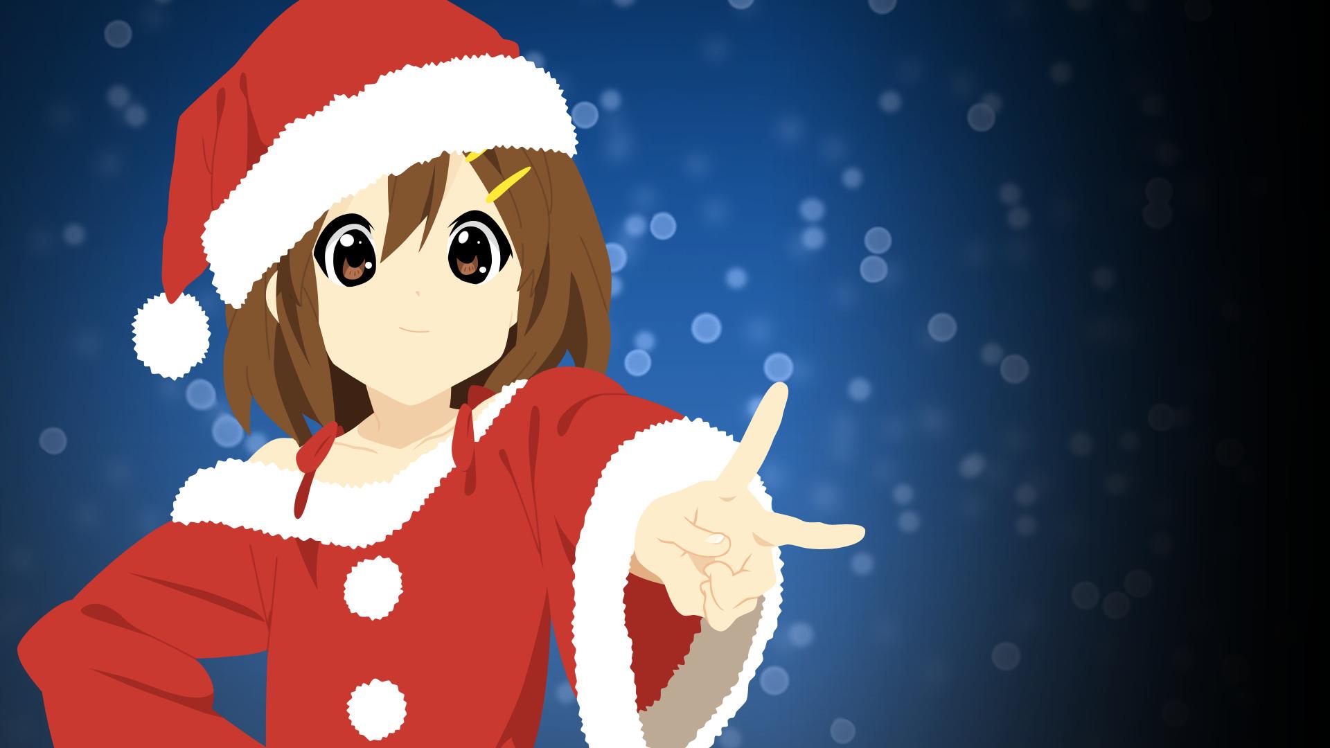 anime Girls, K ON!, Hirasawa Yui, Christmas Wallpaper HD