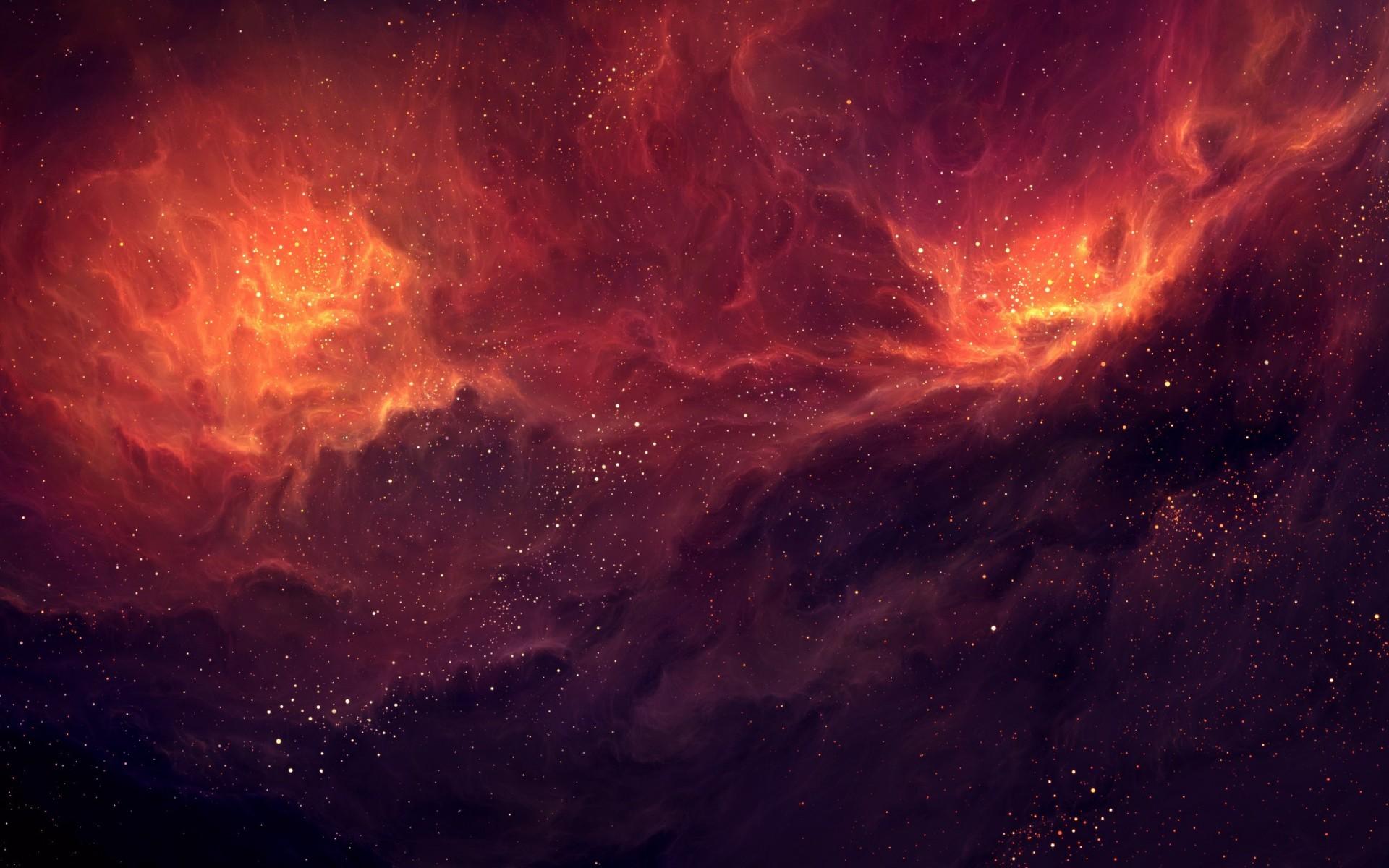 Red Nebula Stars desktop PC and Mac wallpaper