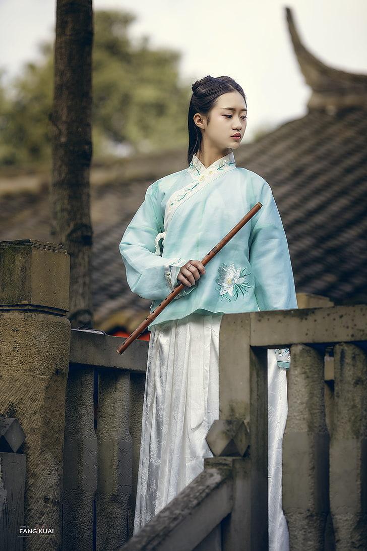 HD wallpaper: hanfu, Chinese dress, Asian, adult, one person