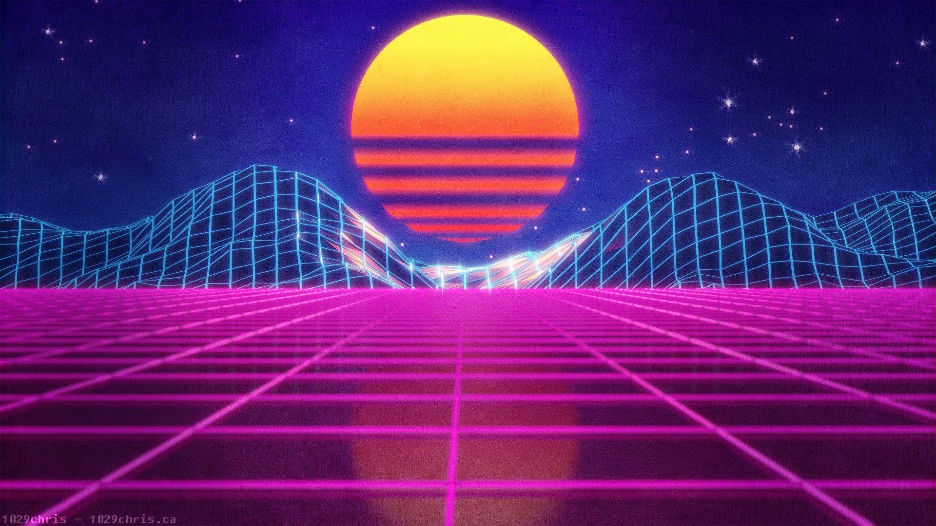 Retro Wave Wallpaper Background Image. View, download, comment, and rate Aby. Background image wallpaper, Neon wallpaper, Retro background