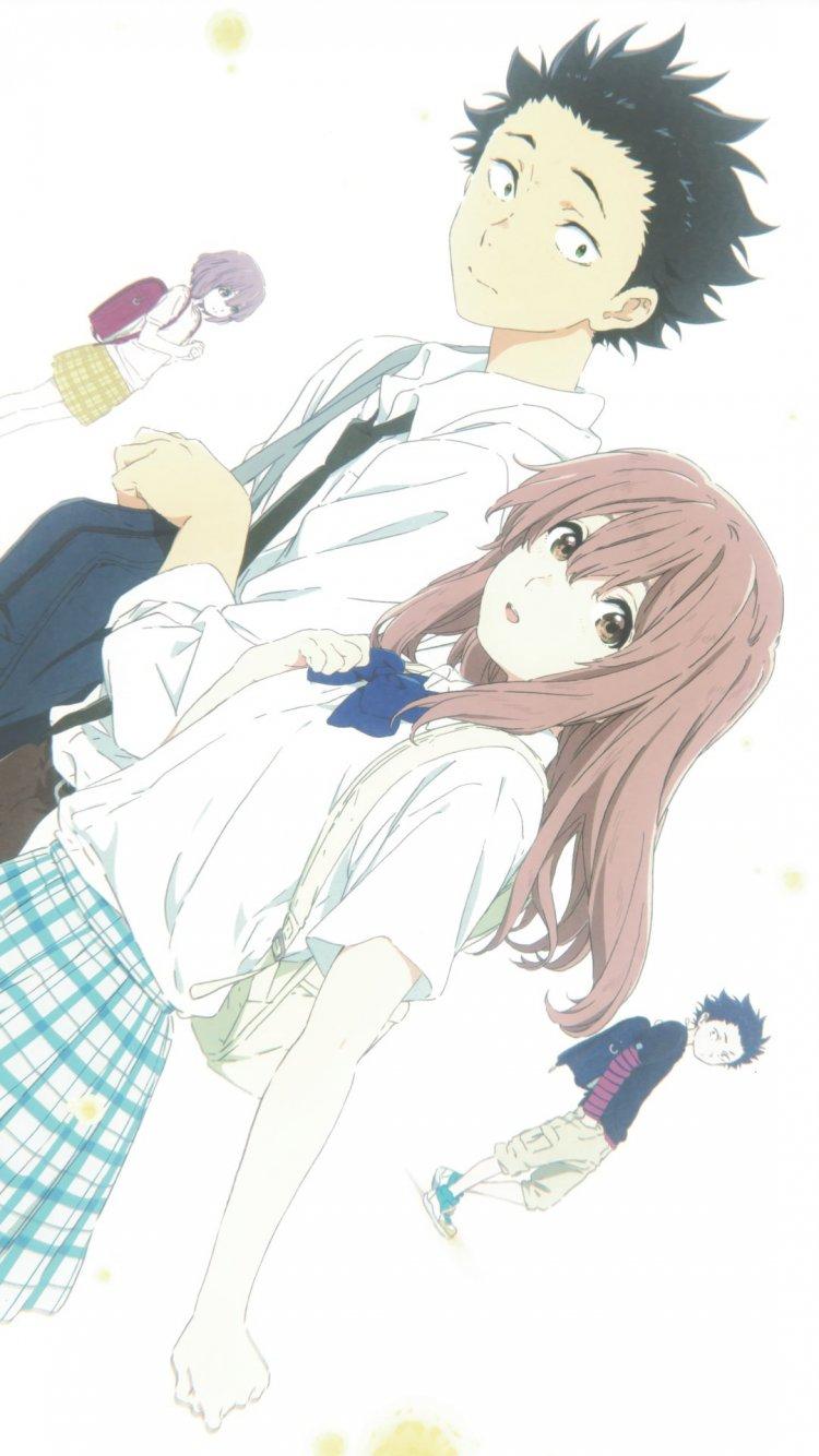 Shouko Nishimiya and Shouya Ishida iPhone 7 750x1334 wallpaper