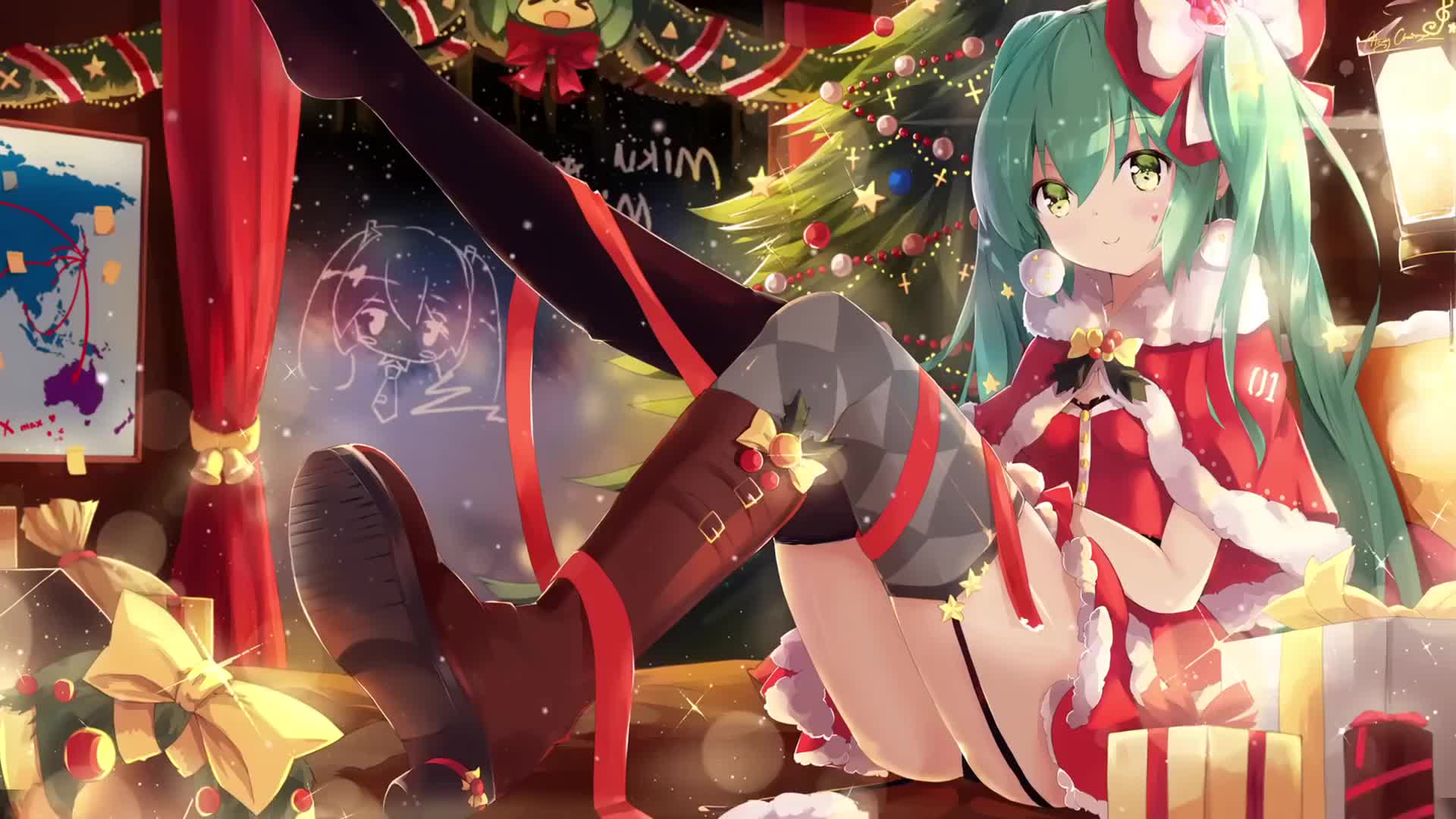 Nightcore Wish You A Merry Christmas Anime Girl Live