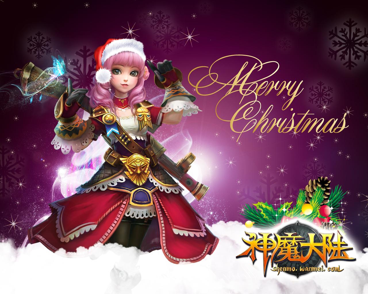 Free download Merry Christmas Anime Pirate Girl HD Wallpaper