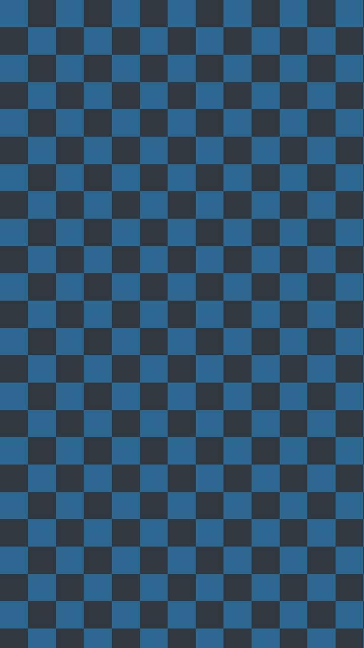 Blue Checkerboard Wallpaper