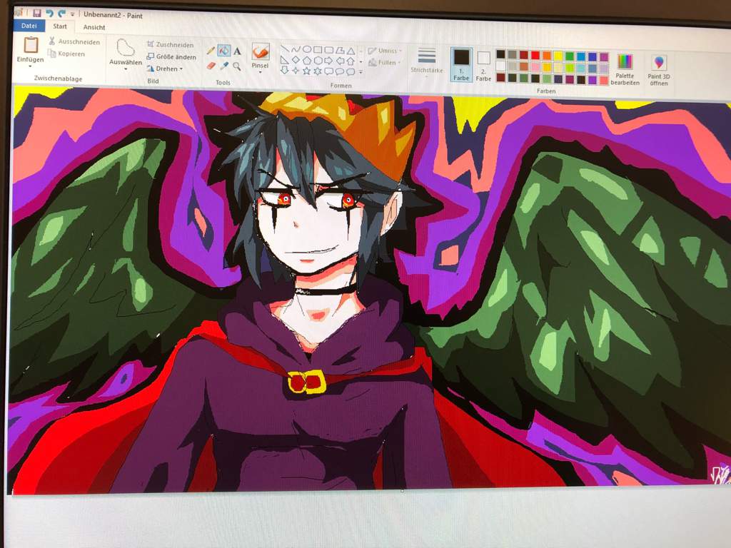 MS Paint Drawing of Dark Pit the King. Kid Icarus Amino