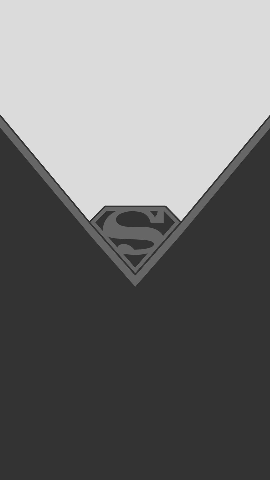 Black White Superman Minimal Wallpaper