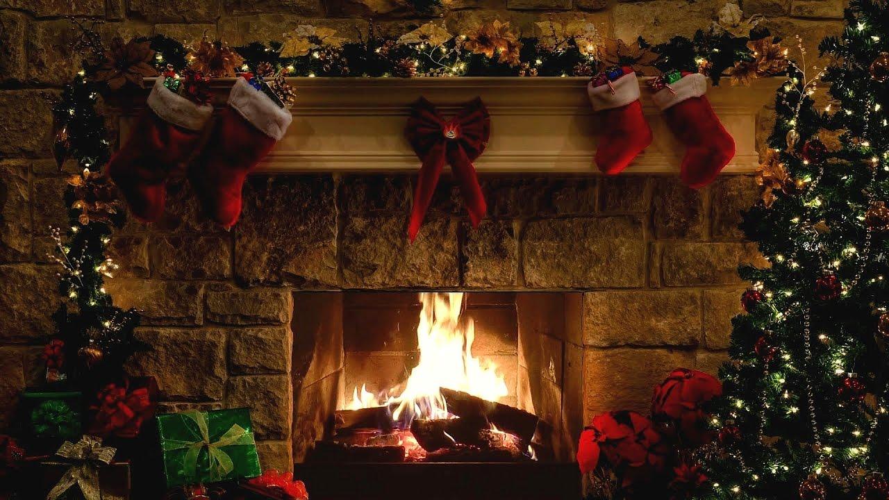 Christmas Fireplace Scene with Crackling Fire Sounds (6 hours)