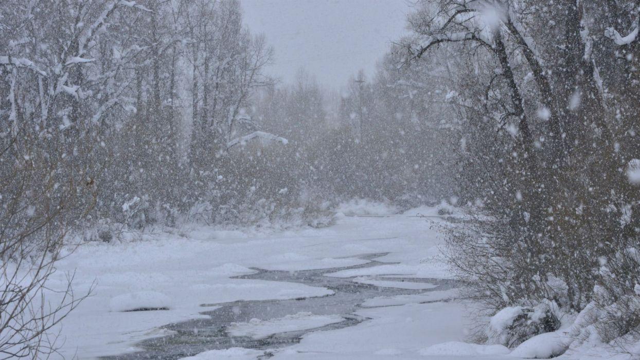 STORM weather rain sky clouds nature winter snow river