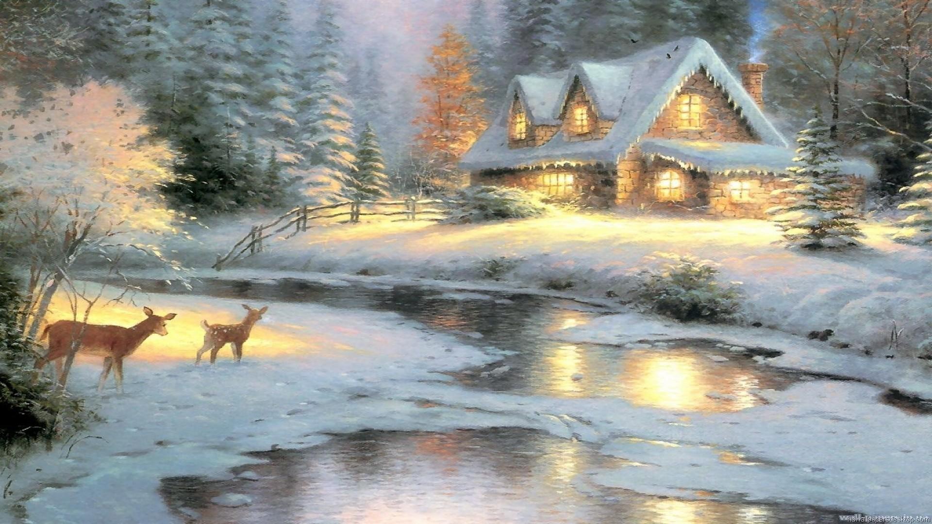 Thomas Kinkade Christmas Wallpaper