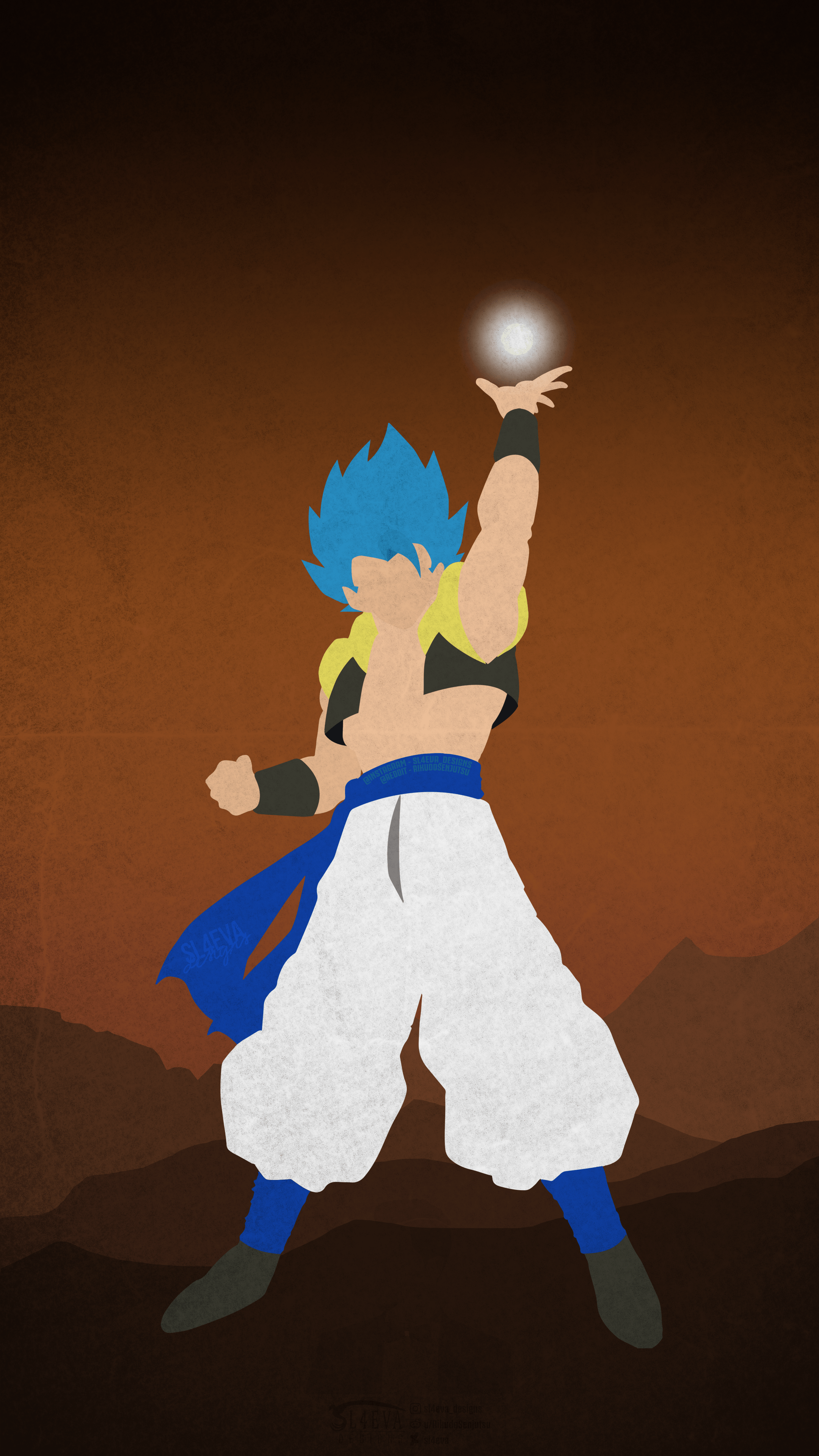 SSGSS Gogeta Minimal Mobile Wallpaper, U RikudoSenjutsu