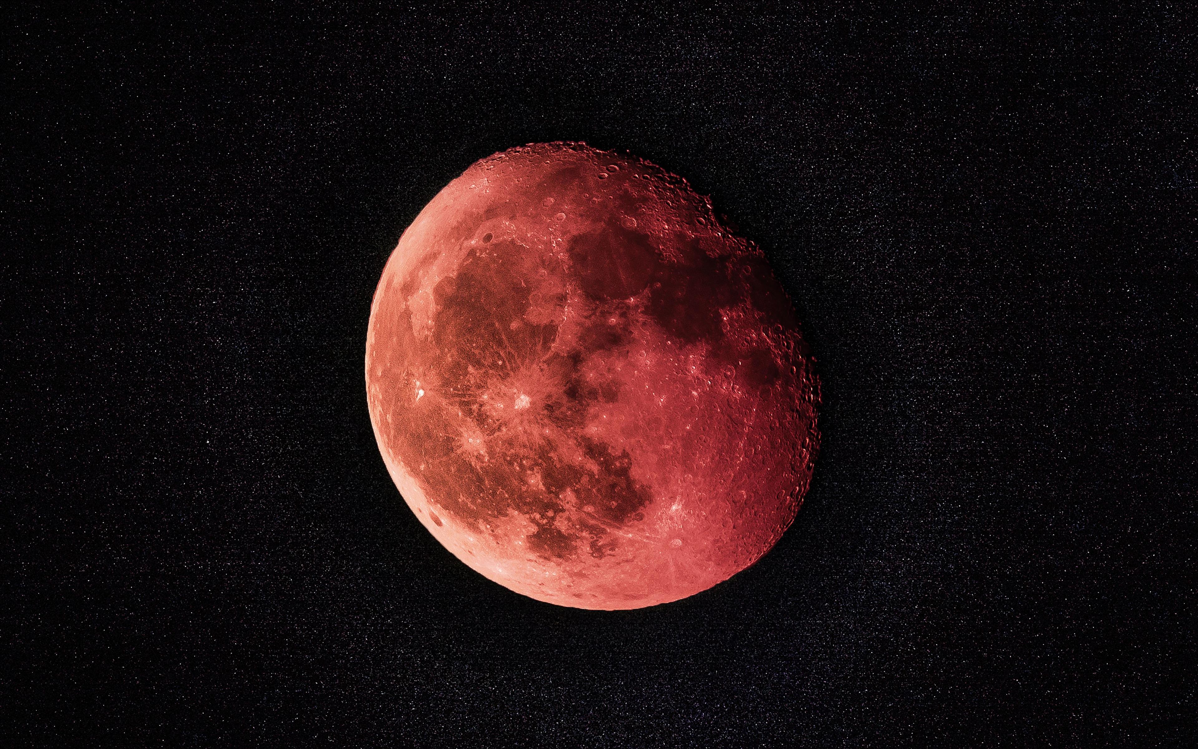 Download 3840x2400 wallpaper lunar eclipse, blood moon