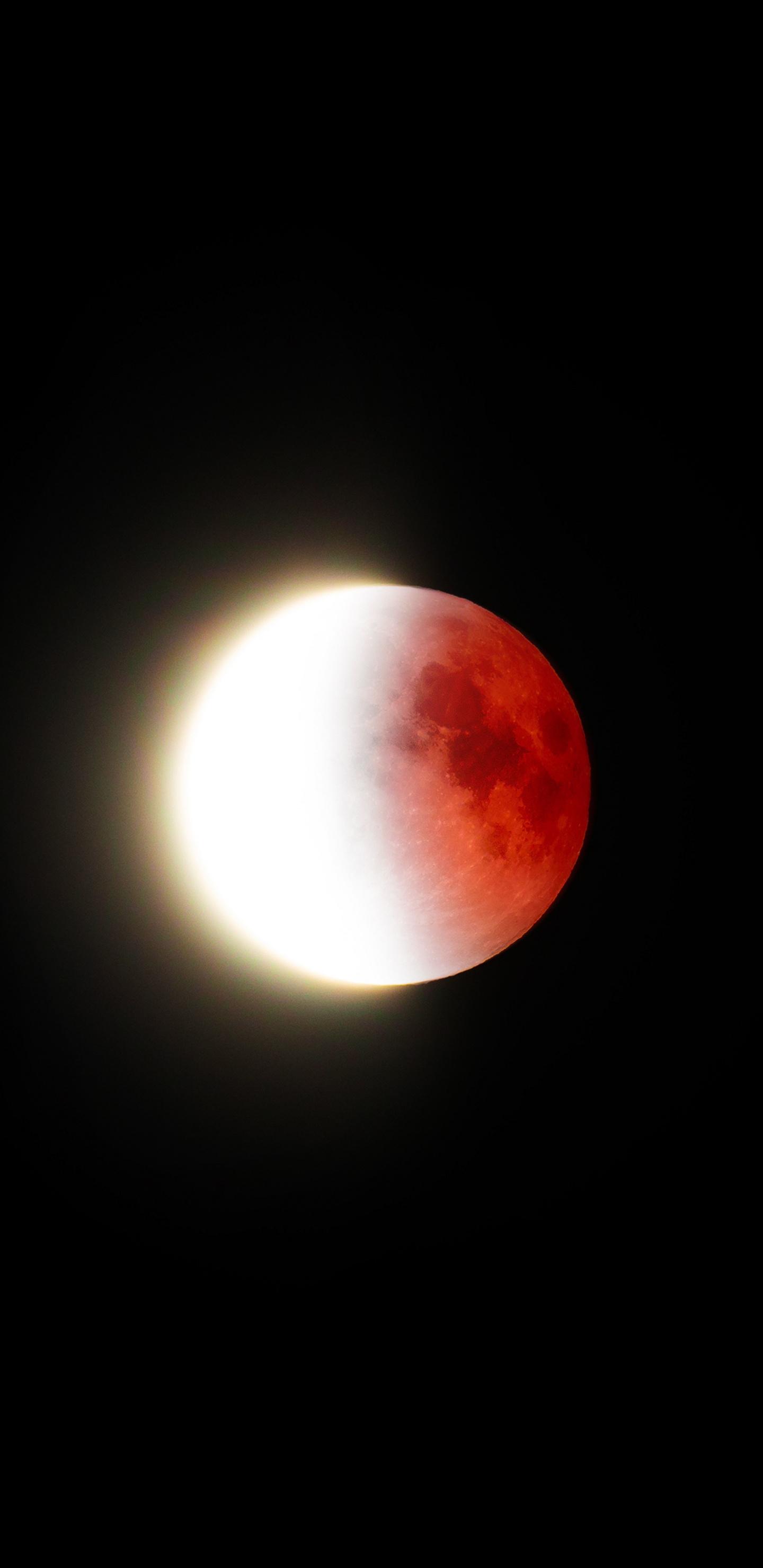Download 1440x2960 wallpaper lunar eclipse, blood moon, dark