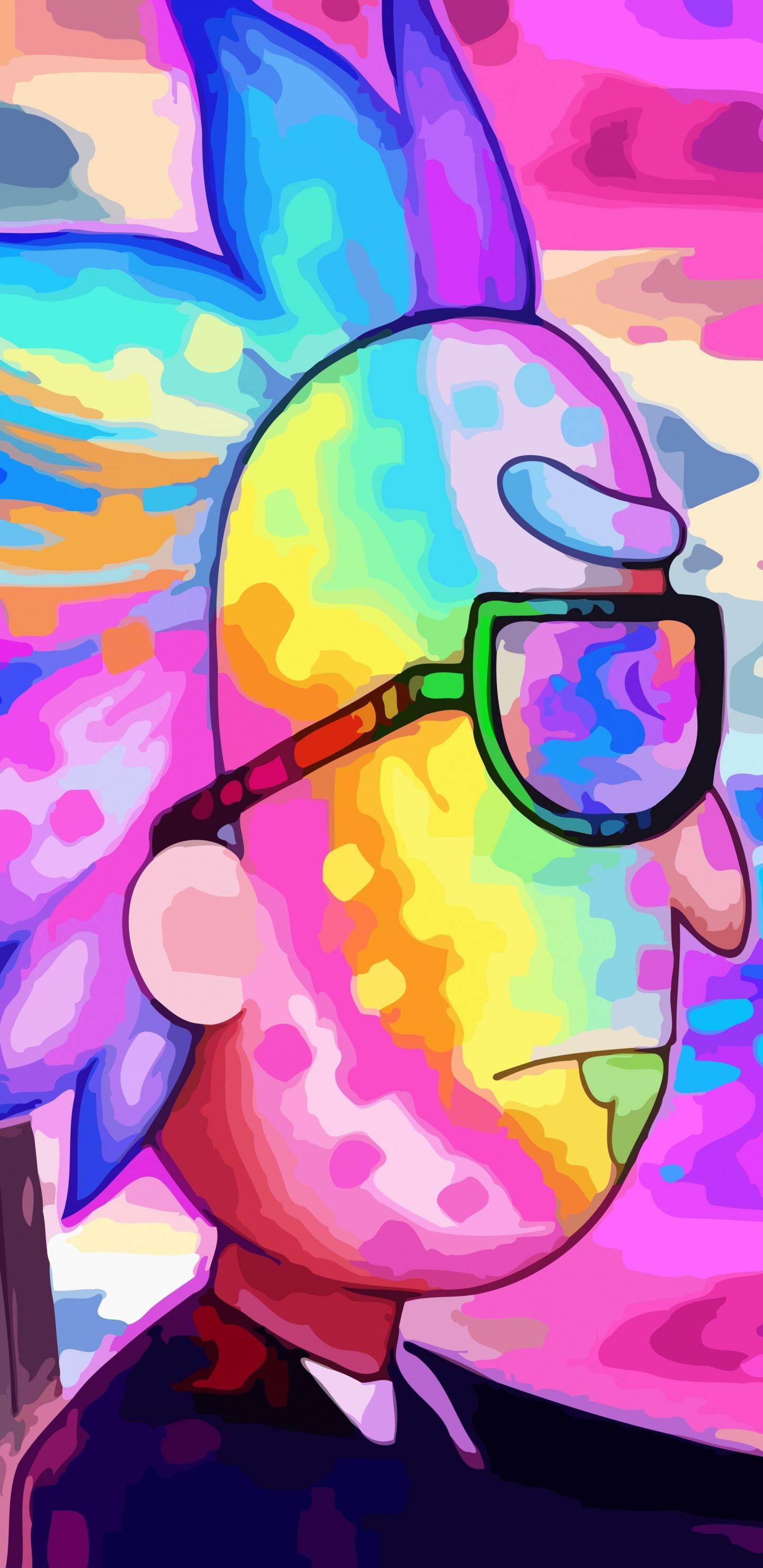Download 1440x2960 wallpaper rick and morty, rick, drive, colorful