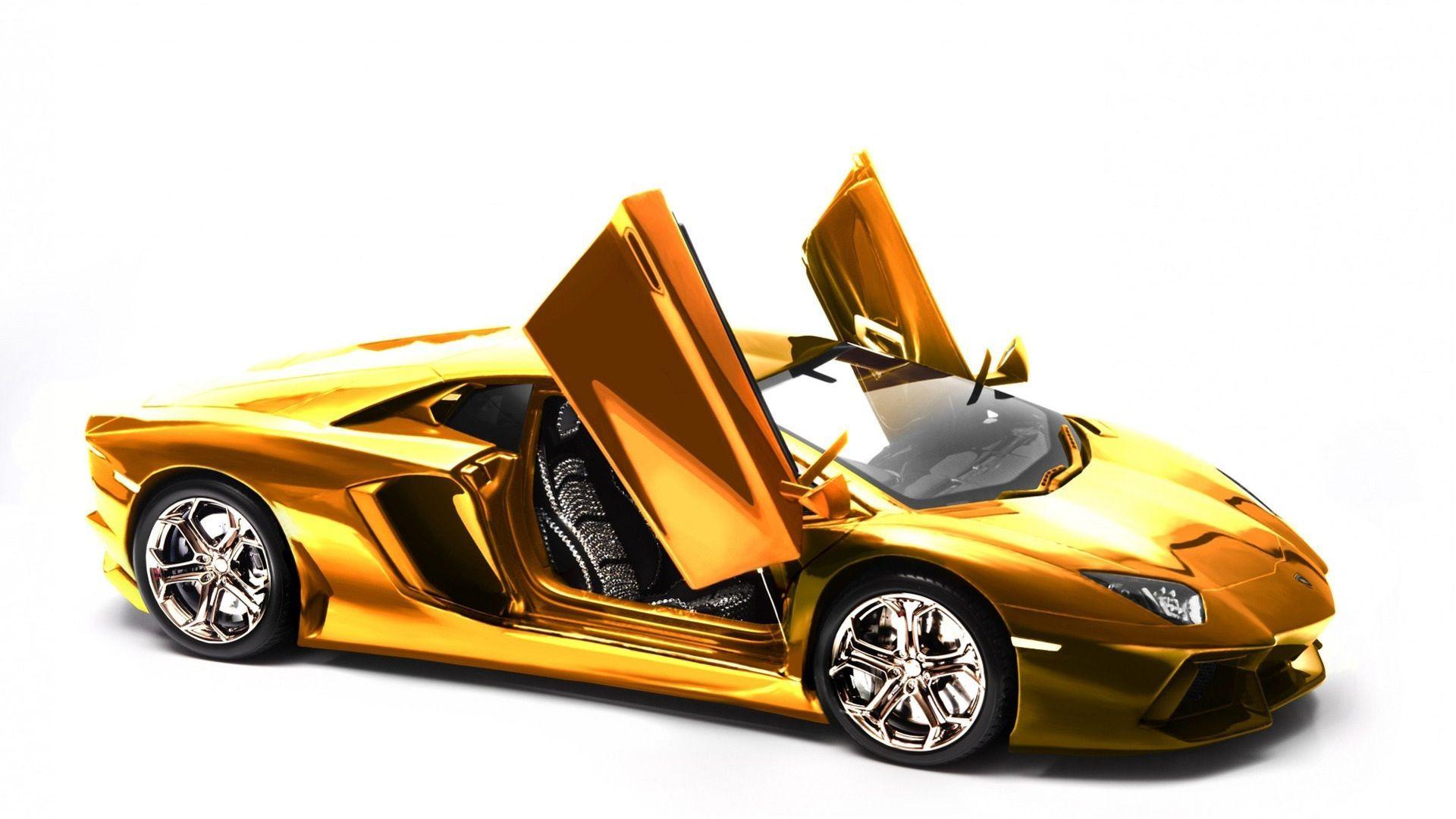 Gold Lamborghini Cool Cars, HD Wallpaper