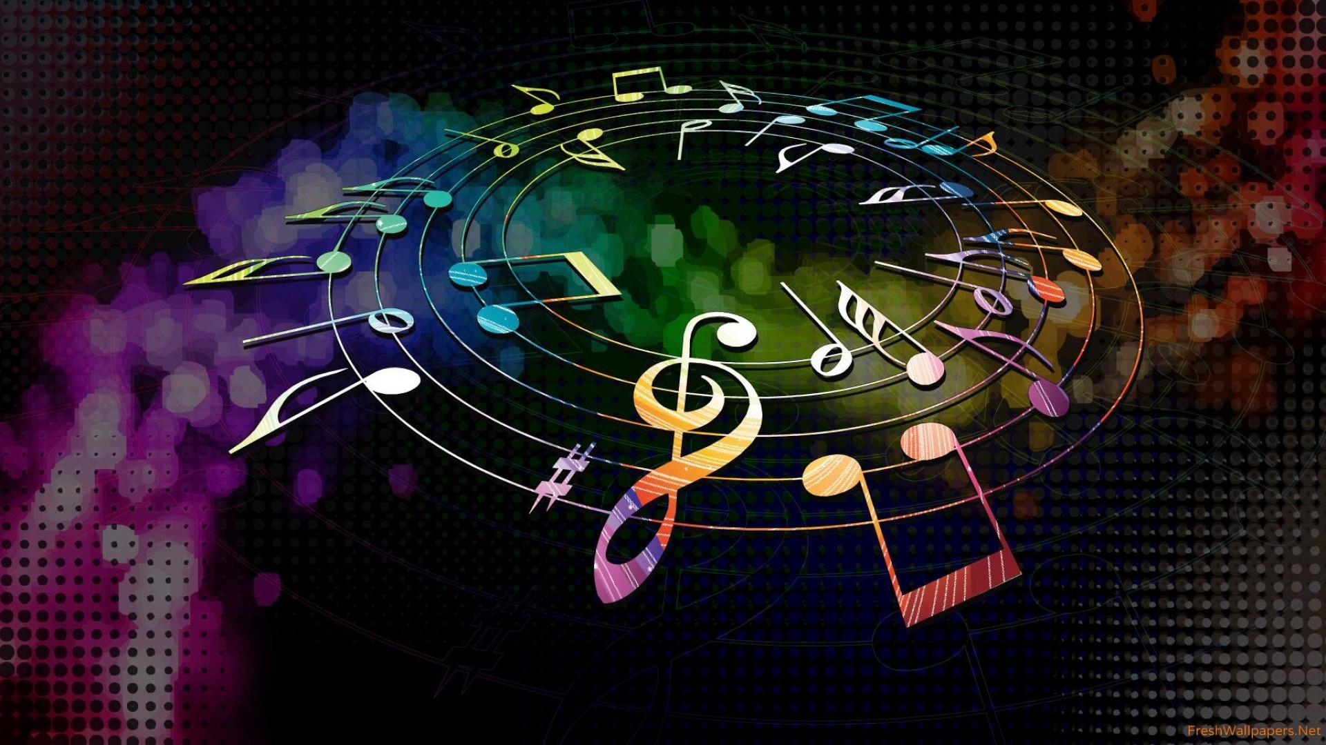 Colorful musical notes wallpaper