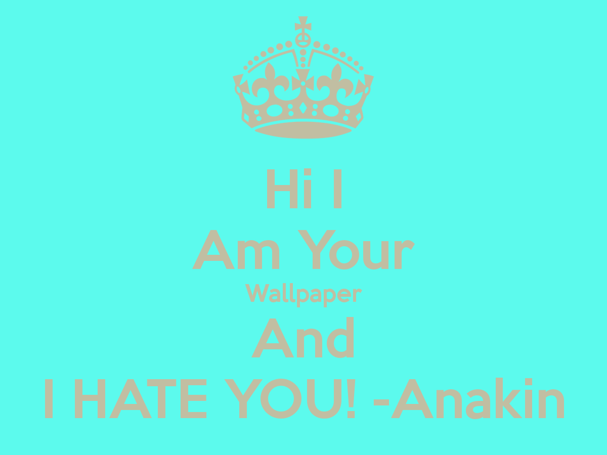 Hi I Am Your Wallpaper And I Hate You Anakin Poster