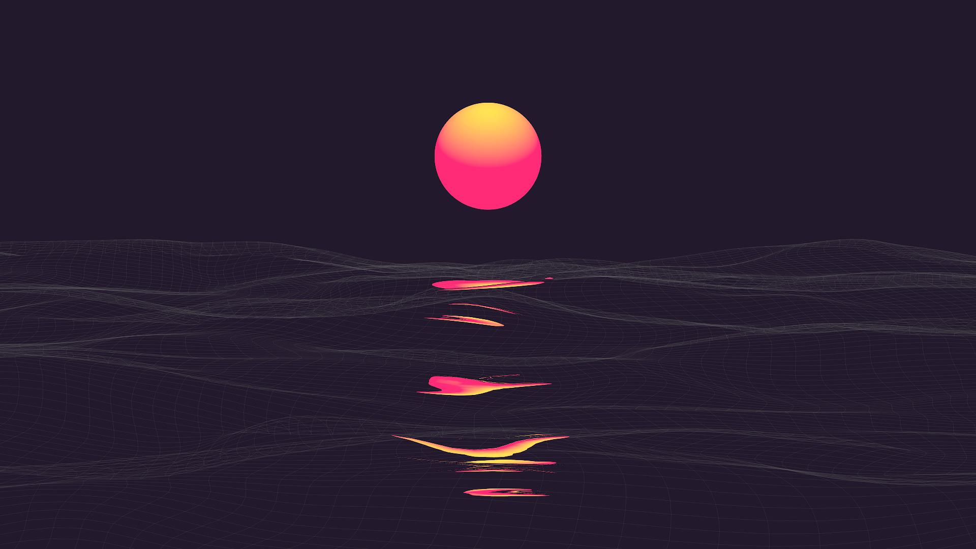 Neon Dark Sunset Wallpaper