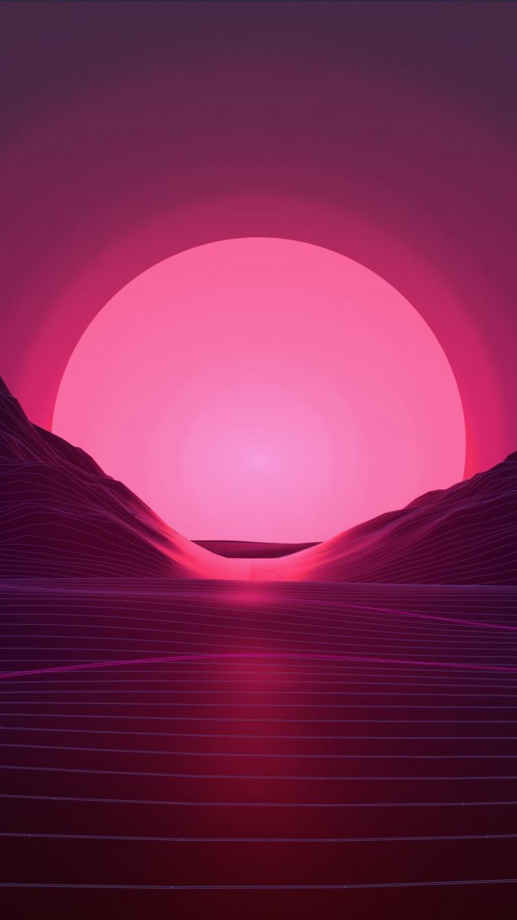 Download wallpaper: Neon sunset 750x1334