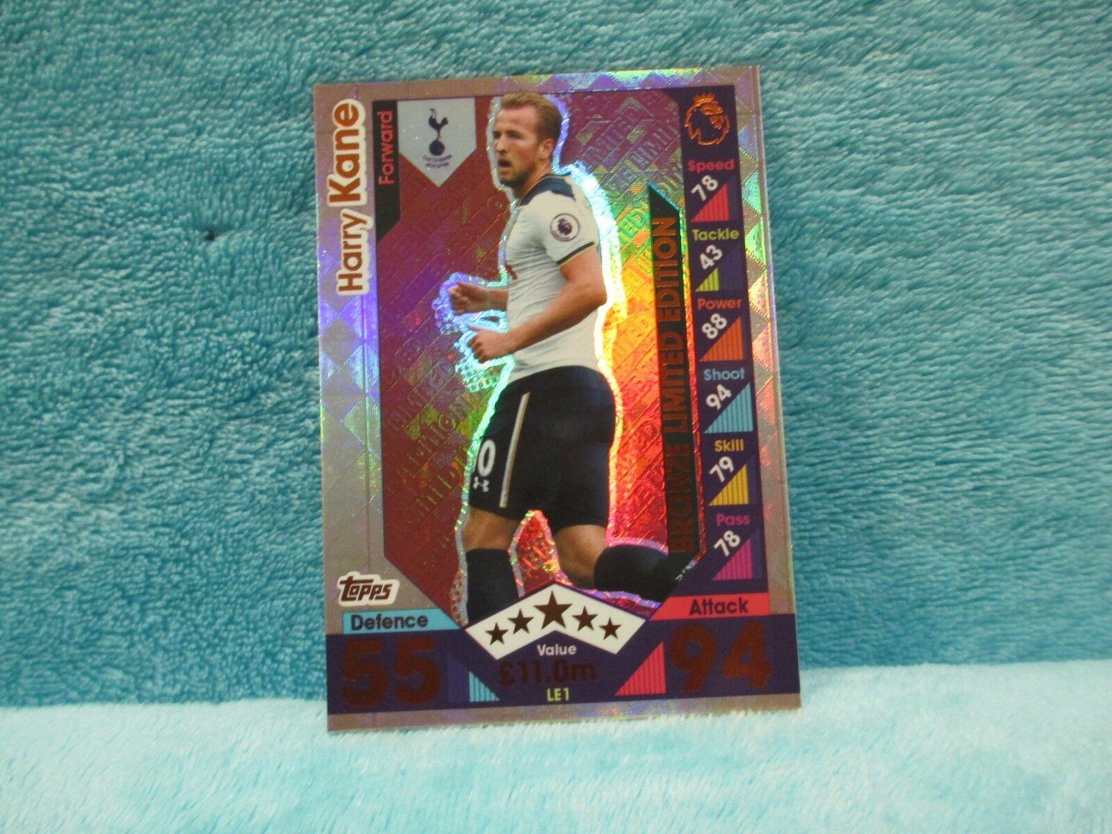 Match Attax Attack 16 17 2016 17 LE1 Harry Kane BRONZE Limited Edition MINT