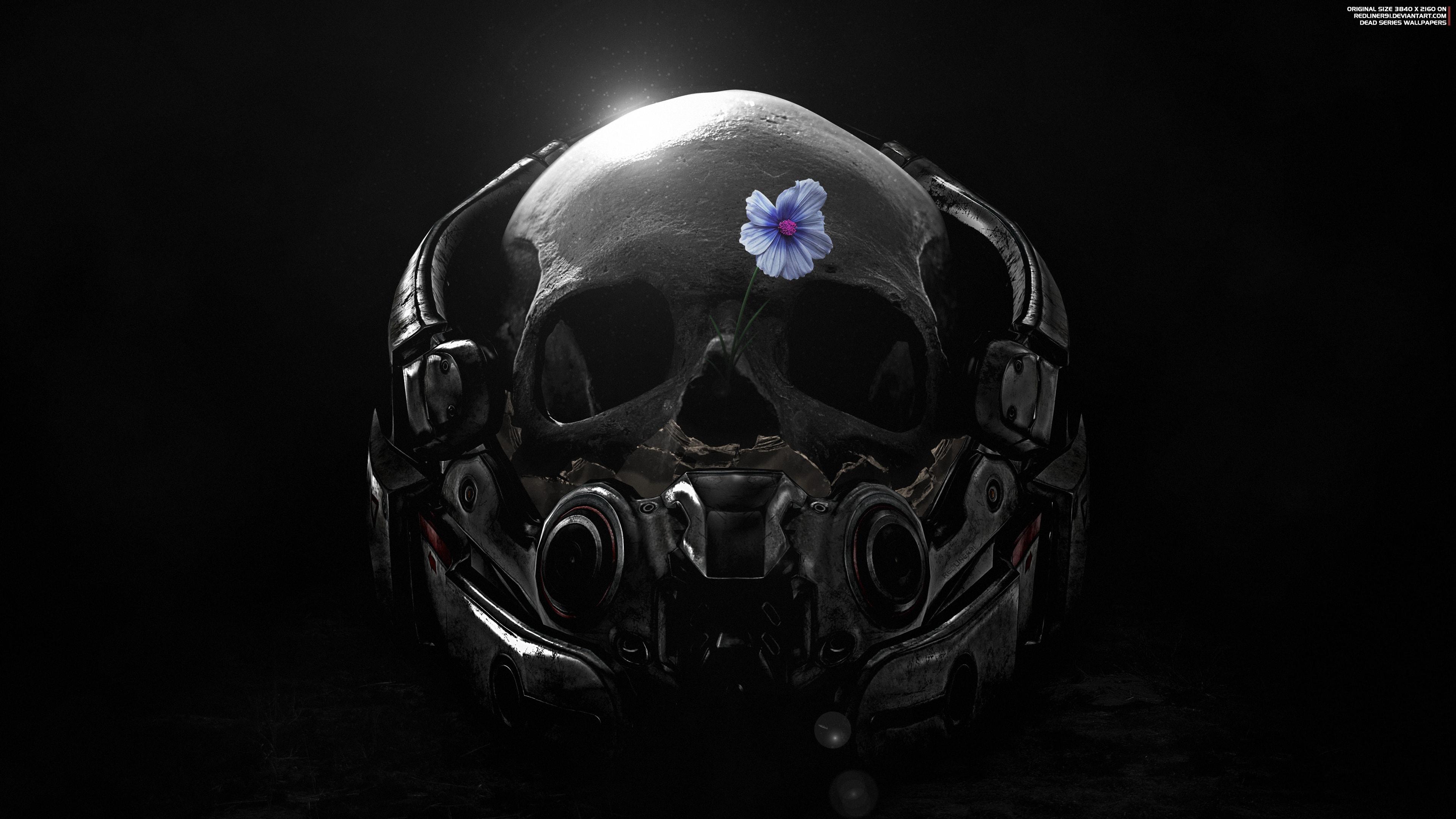 Mass Effect Andromeda Skull Flower Fanart 4k