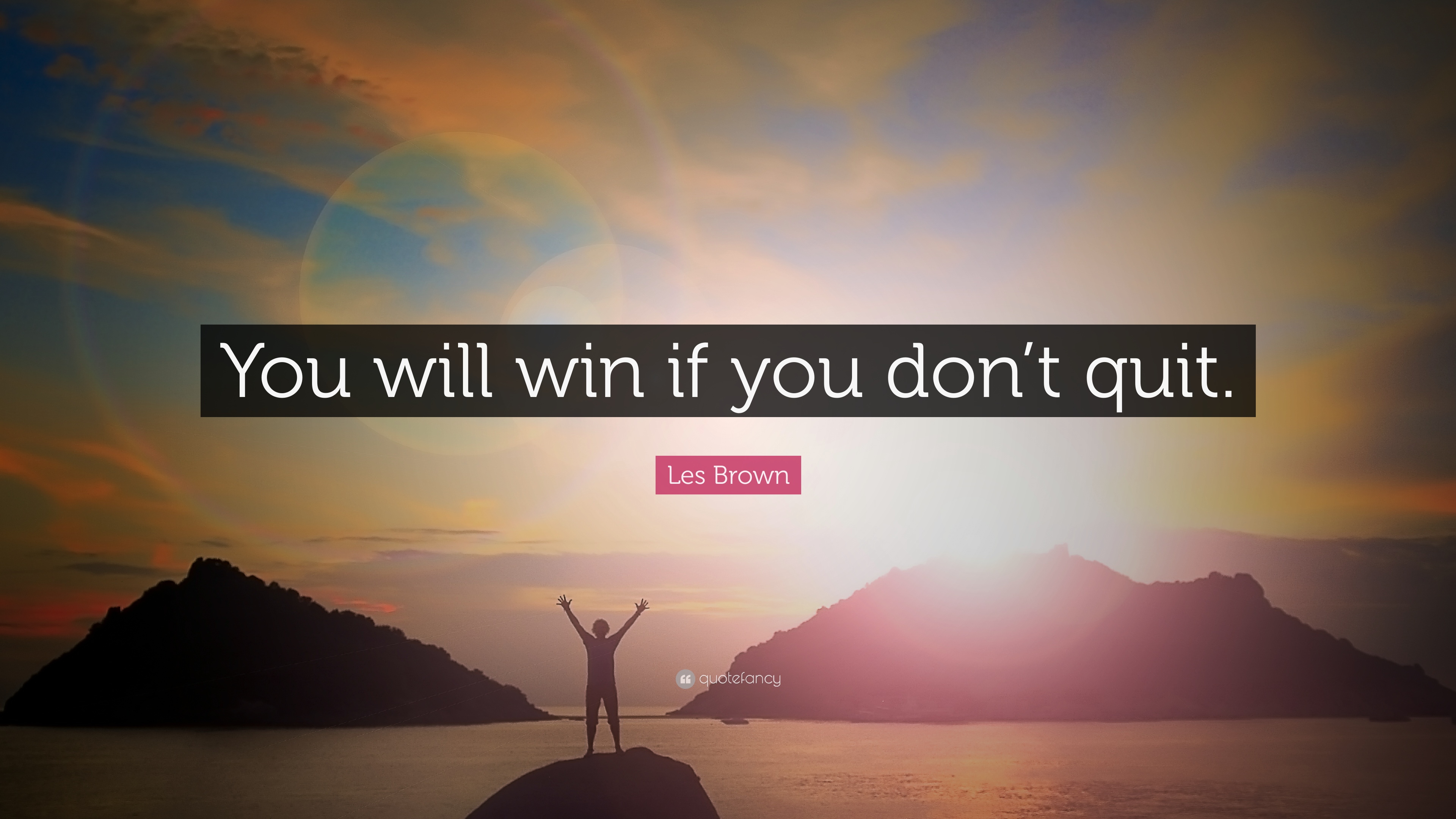 Les Brown Quote: “You will win if you don't quit.” 16
