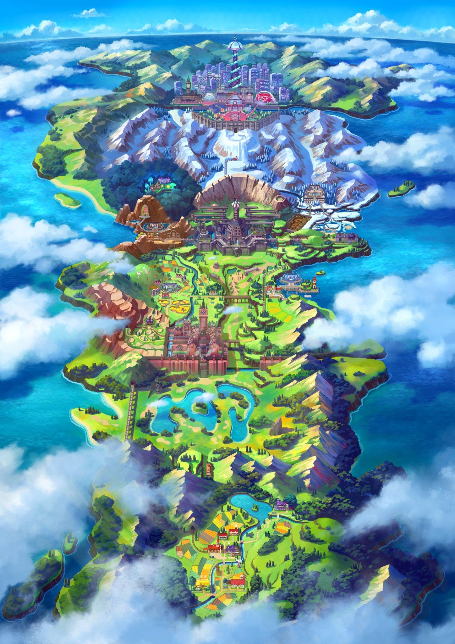 High quality artwork of the Galar Region. Pokémon Sword