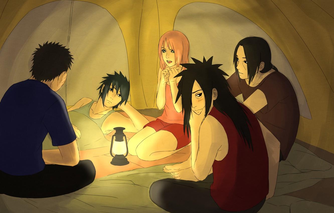 Wallpaper lantern, tent, naruto, art, Itachi Uchiha, Sasuke