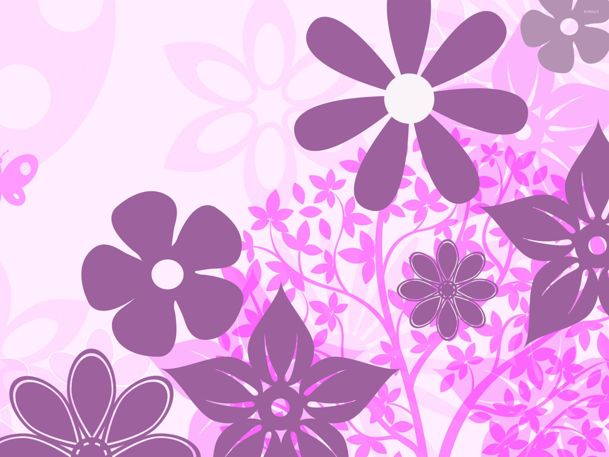 Purple, Flora, Lilac, Pattern, Flower Wallpaper For