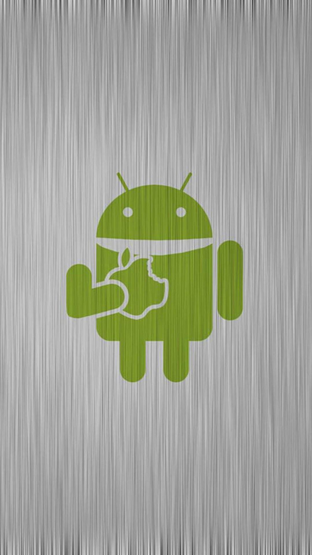 Android Eating Apple Wallpaper