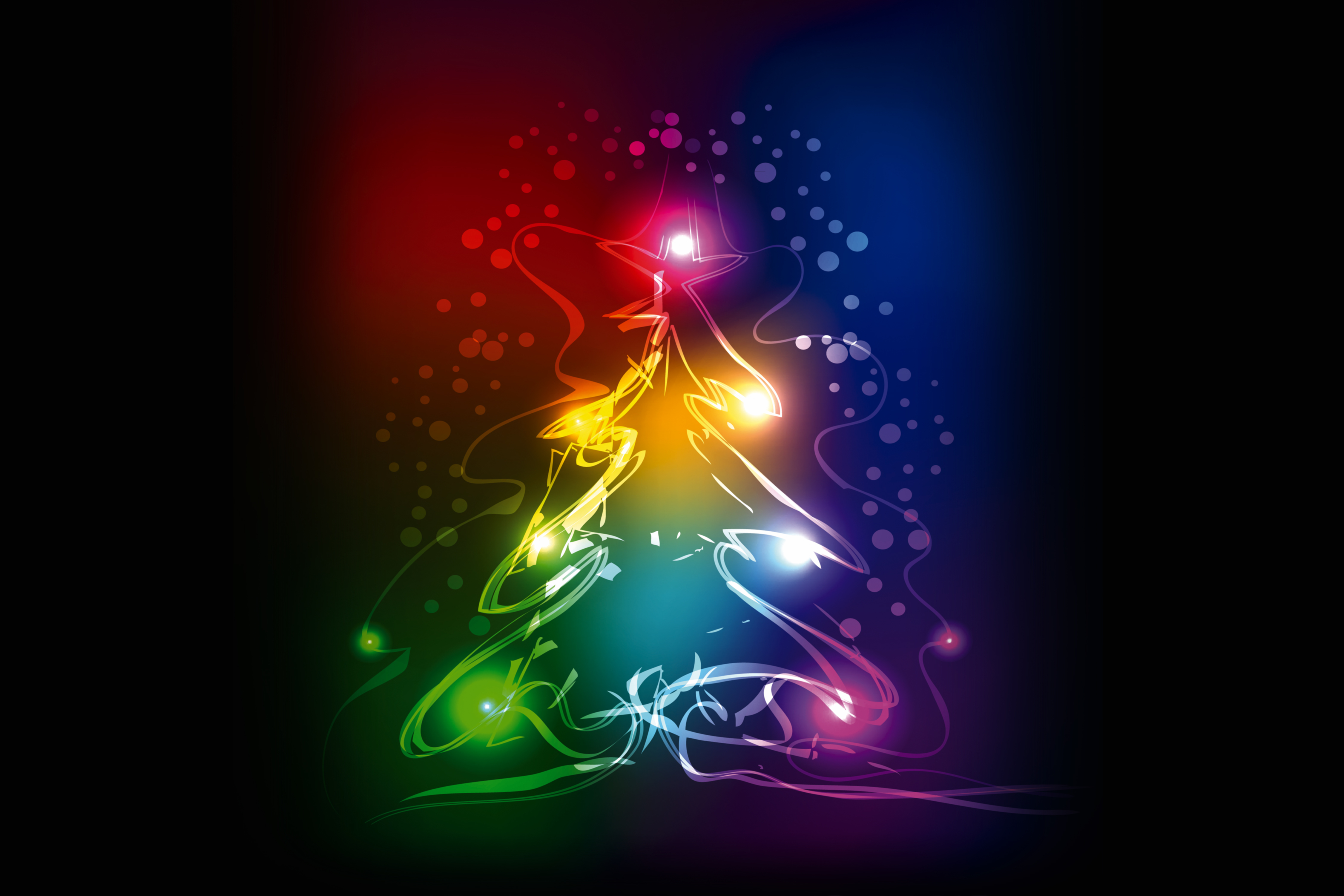 Wallpaper Christmas tree, Abstract, Colorful, 4K