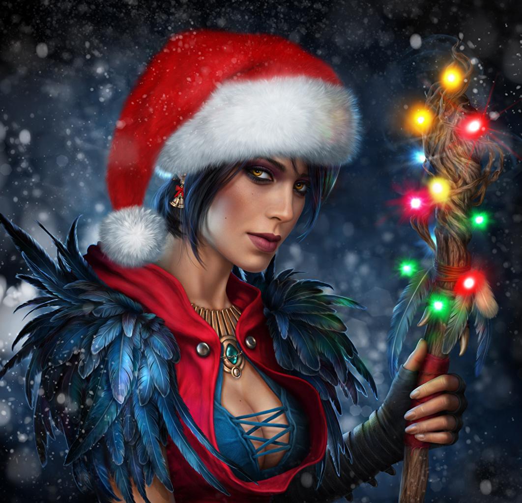 Photos Dragon Age New year Morrigan Girls Fantasy Winter hat
