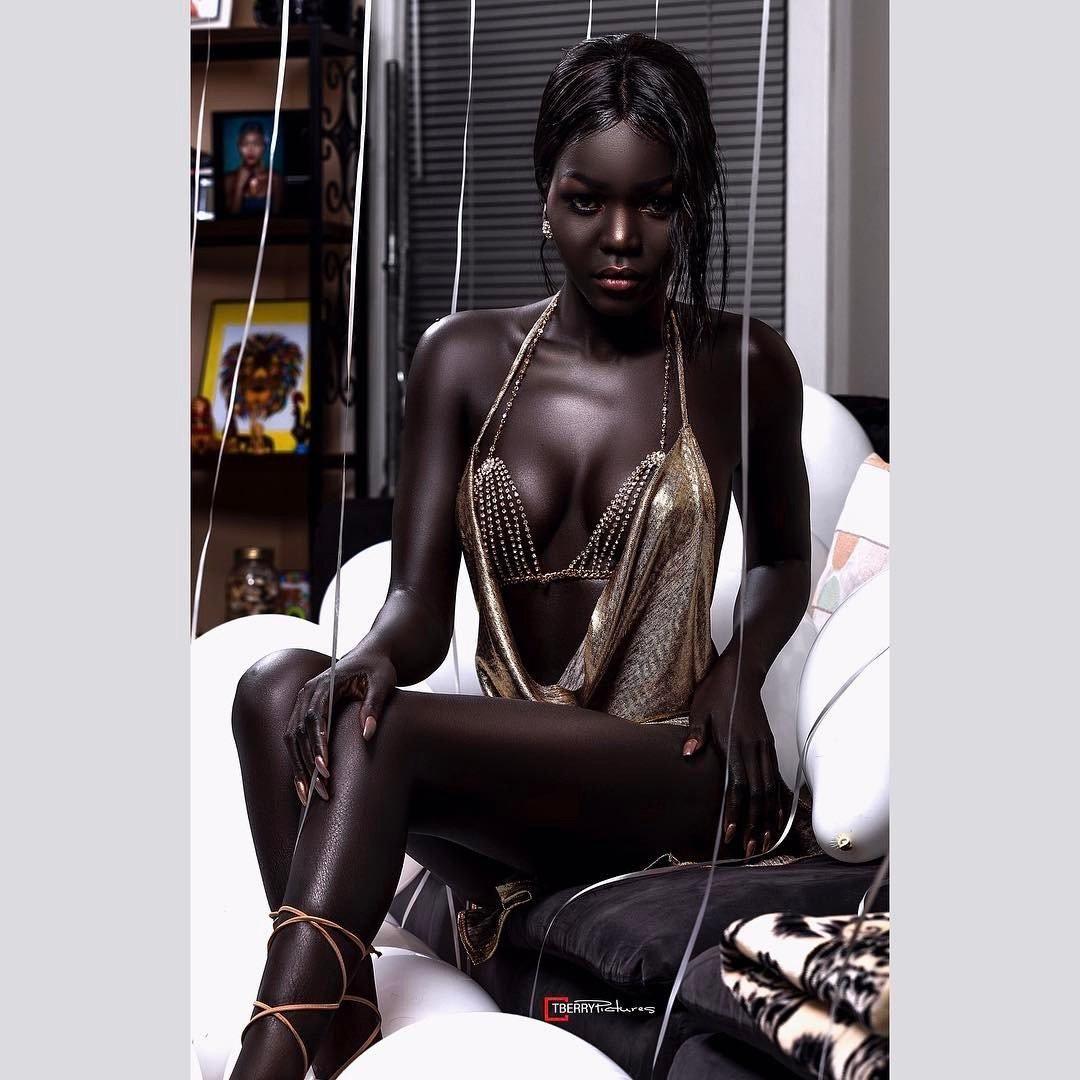 Nyakim Gatwech Sudanese model AKA Queen of Dark. ML