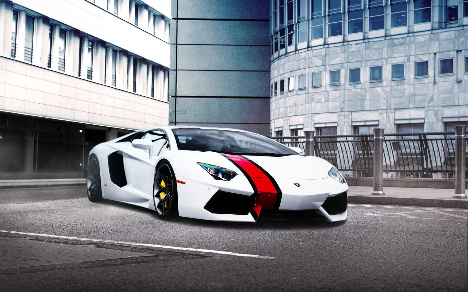 Wallpaper Lamborghini Aventador Lp700 4 Supercar, Red Stripe