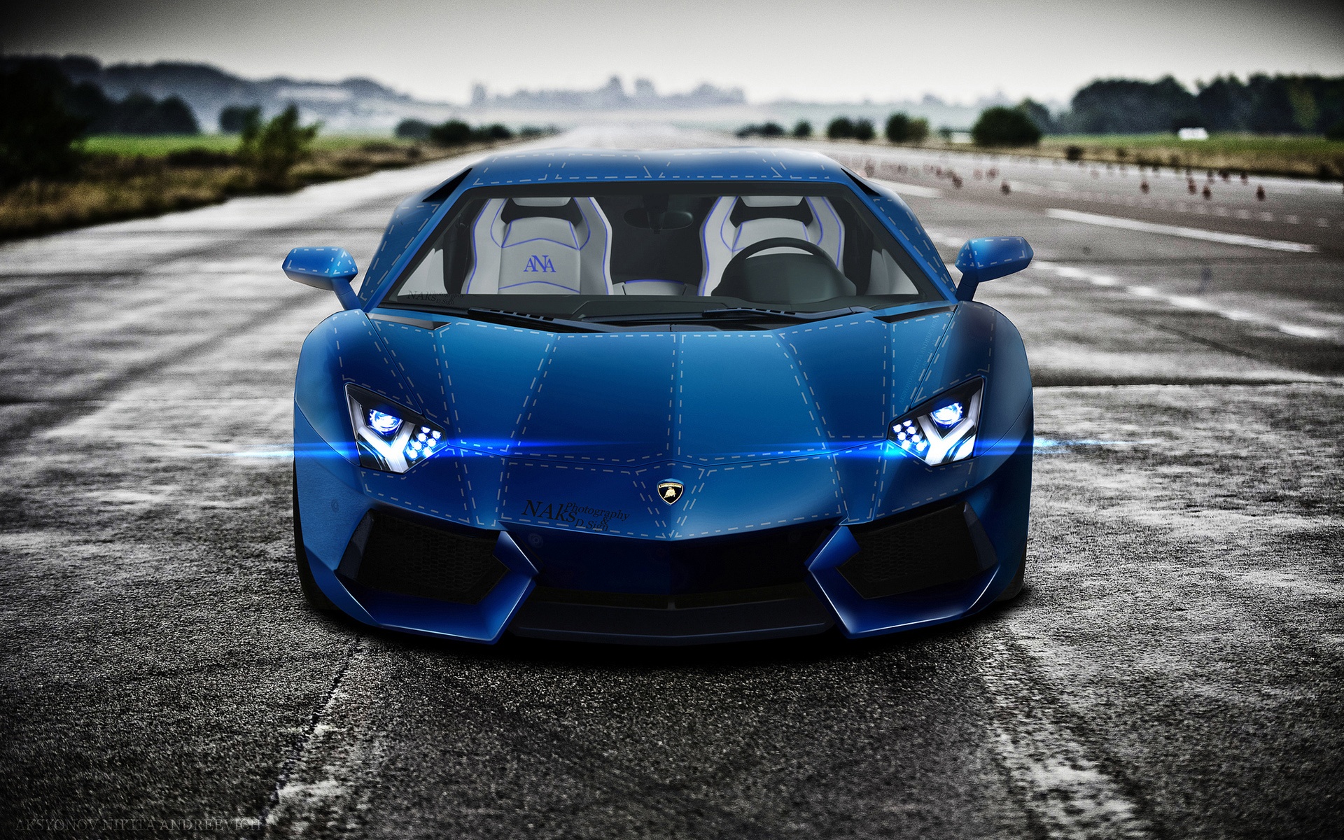 Wallpaper Lamborghini Aventador LP700 4 Blue Supercar