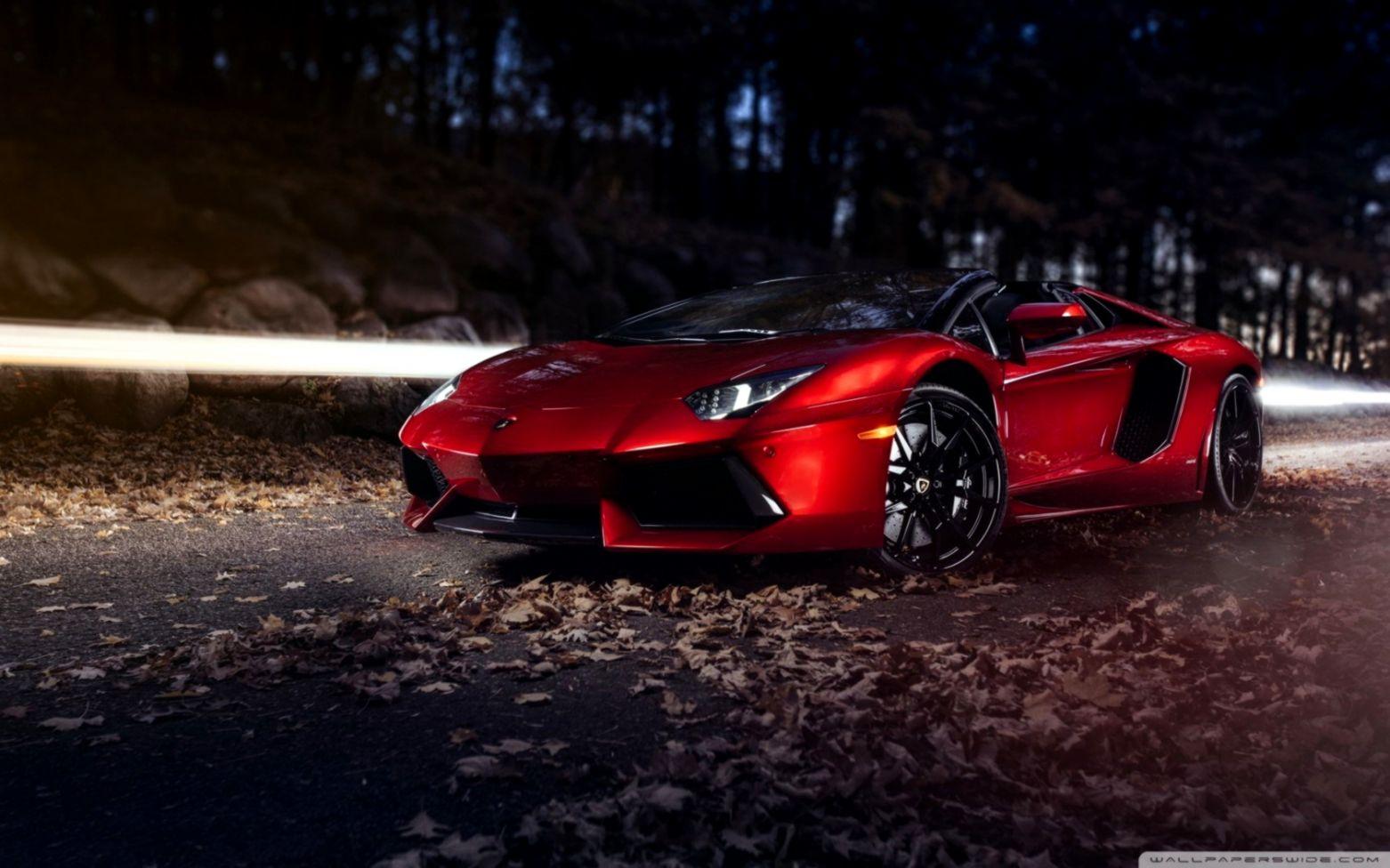 Lamborghini Aventador Lp 700 4 Roadster Supercar Road Autumn