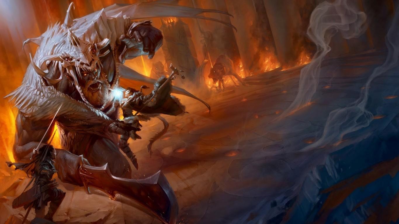 Download 1366x768 Dungeons & Dragons, Monster, Magician