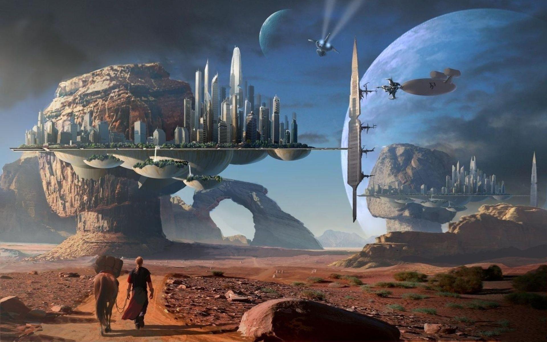 Space Colony Futuristic Background