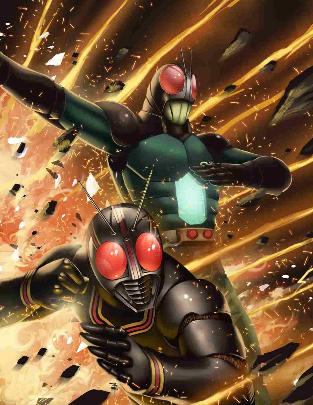 Kotaro Minami as Kamen Rider Black and Kamen Rider Black RX