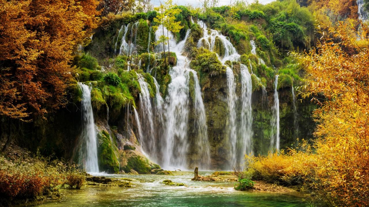 Wallpaper Waterfalls, Plitvice Lakes National Park, 4K