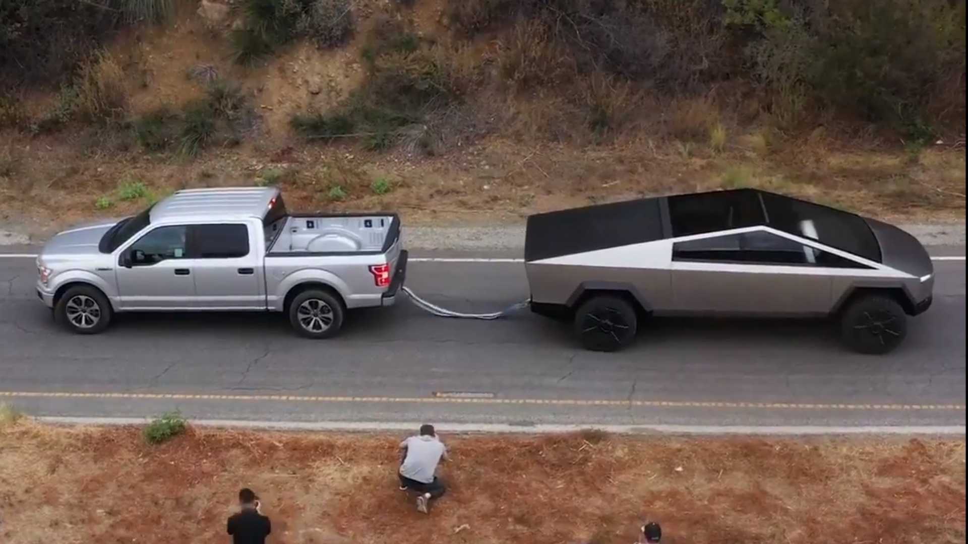 Tesla Cybertruck Tug Of War With Ford F 150 Shown In Better