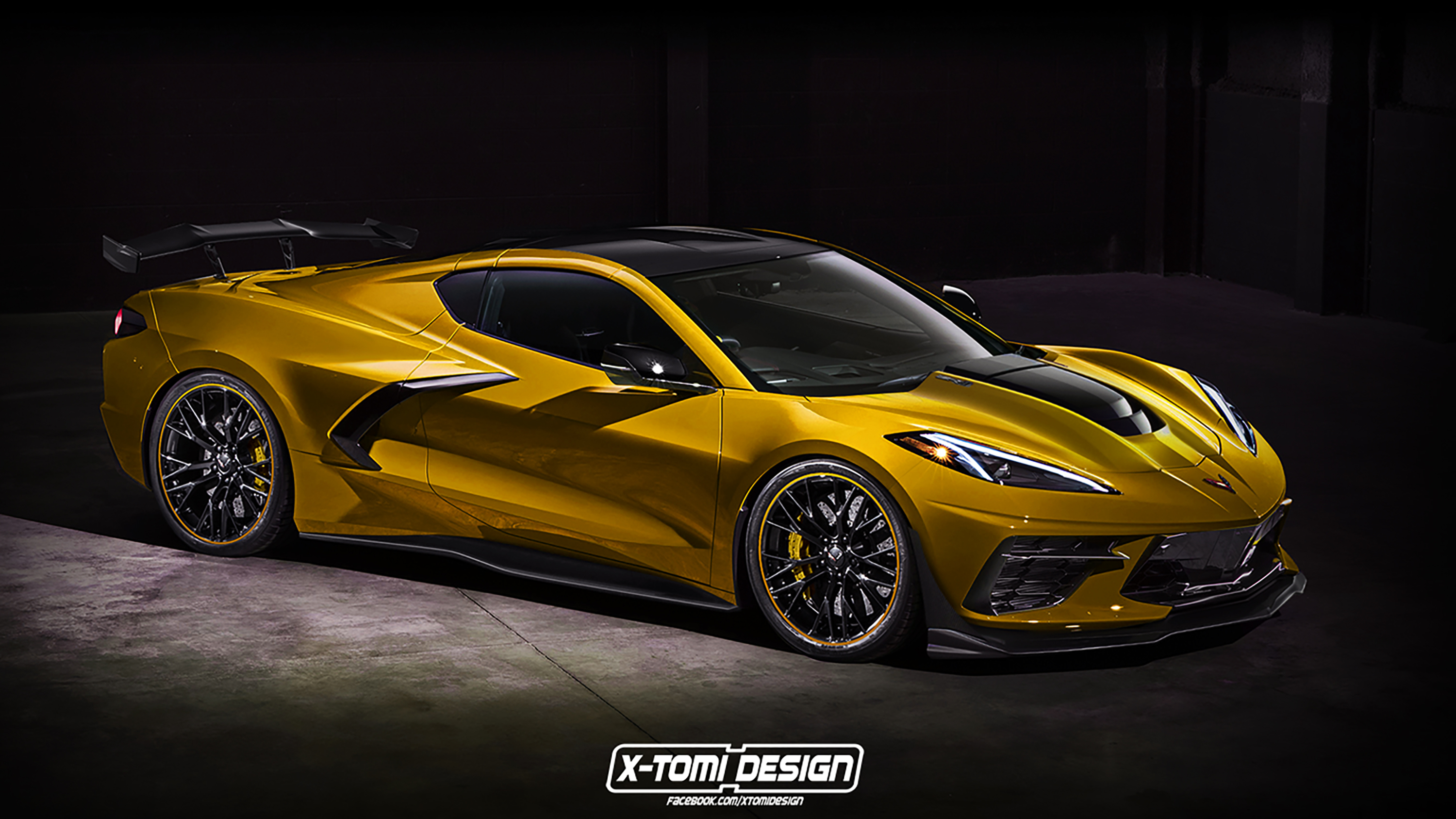 The First Rendering Of The 2021 Chevy C8 Corvette ZR1 Has Us