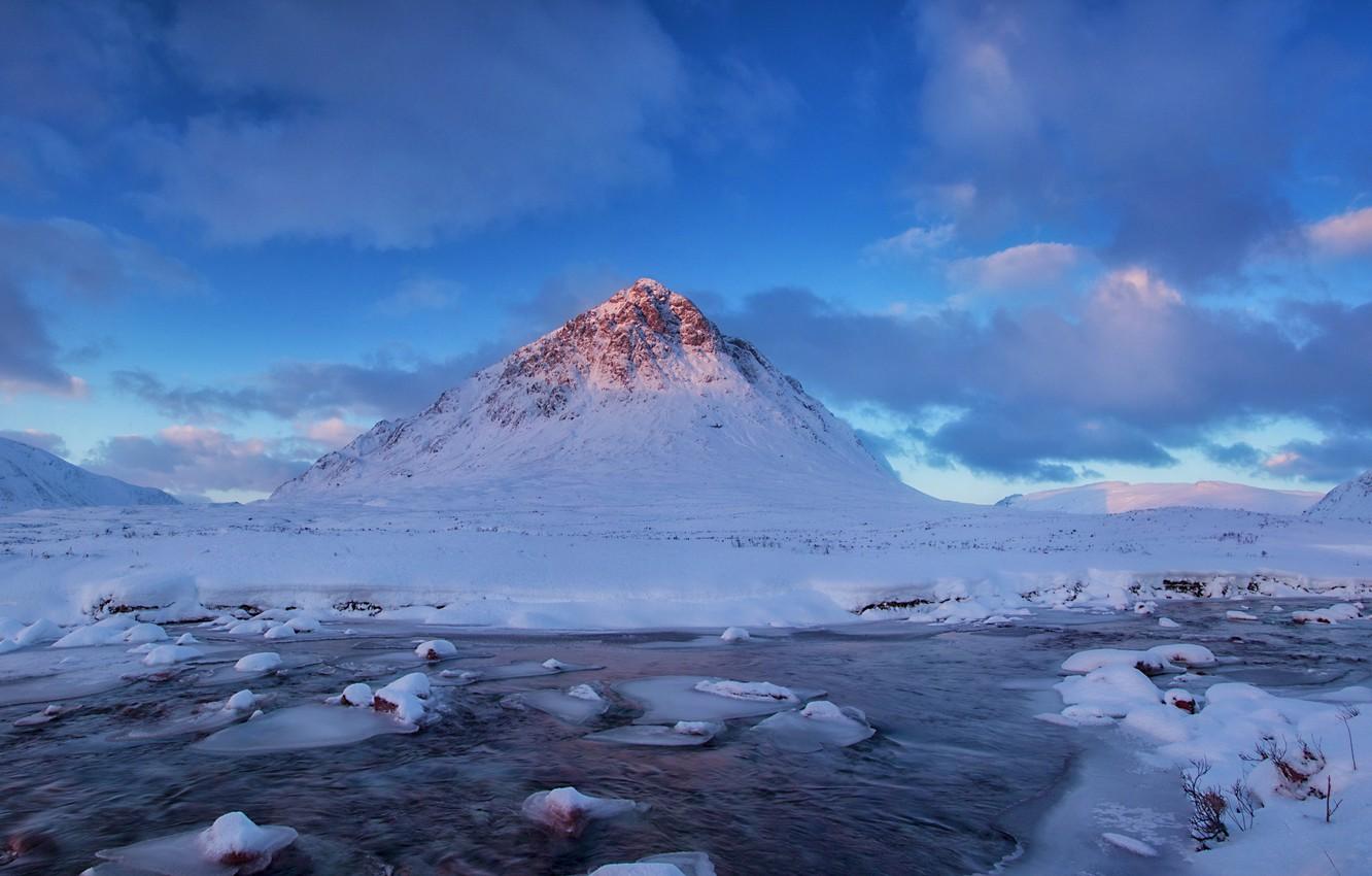 Wallpaper Nature, Winter, Mountains, Snow, Scotland