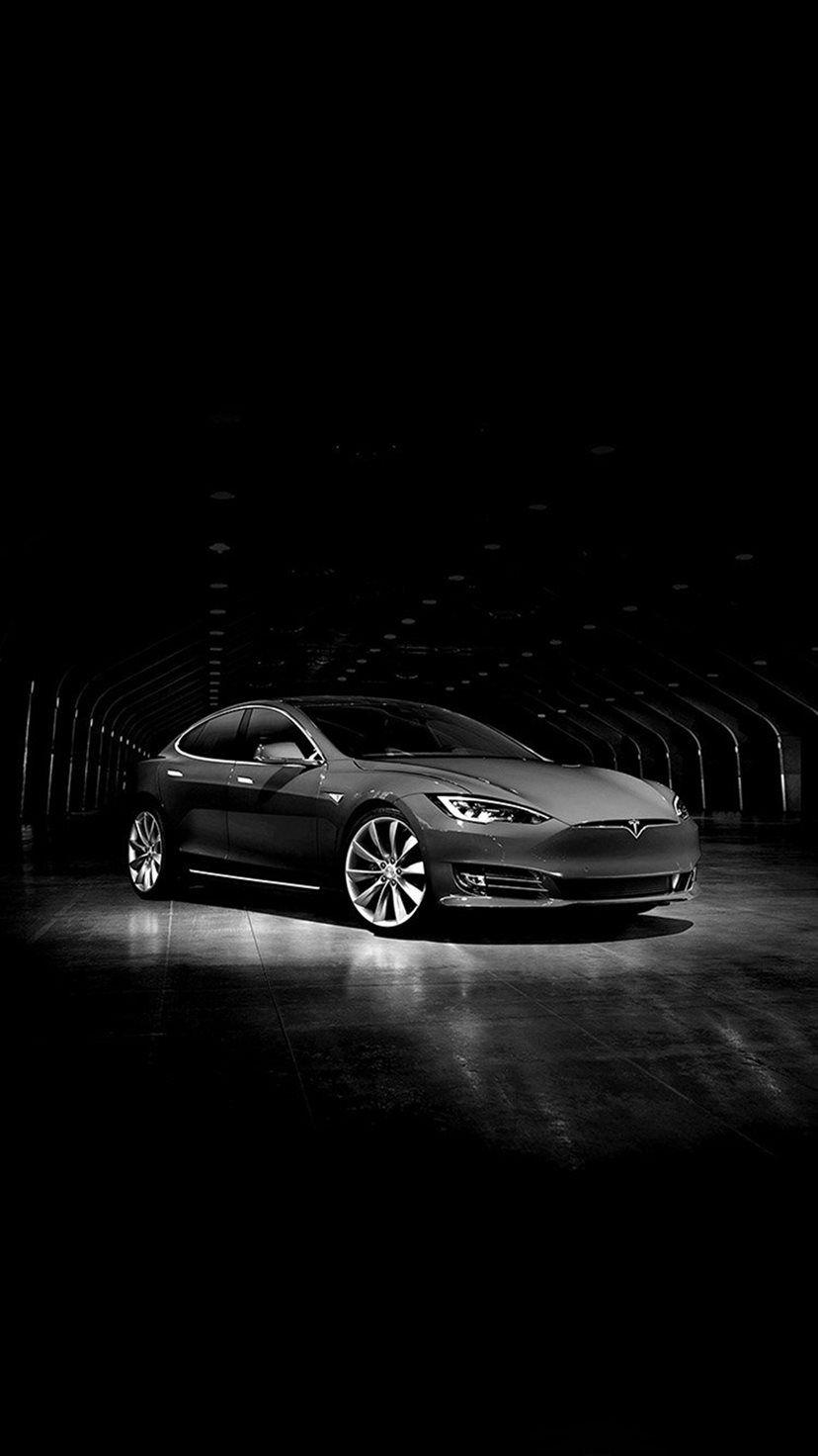 Tesla Model Concept Dark Bw Car iPhone 8 wallpaper. Car