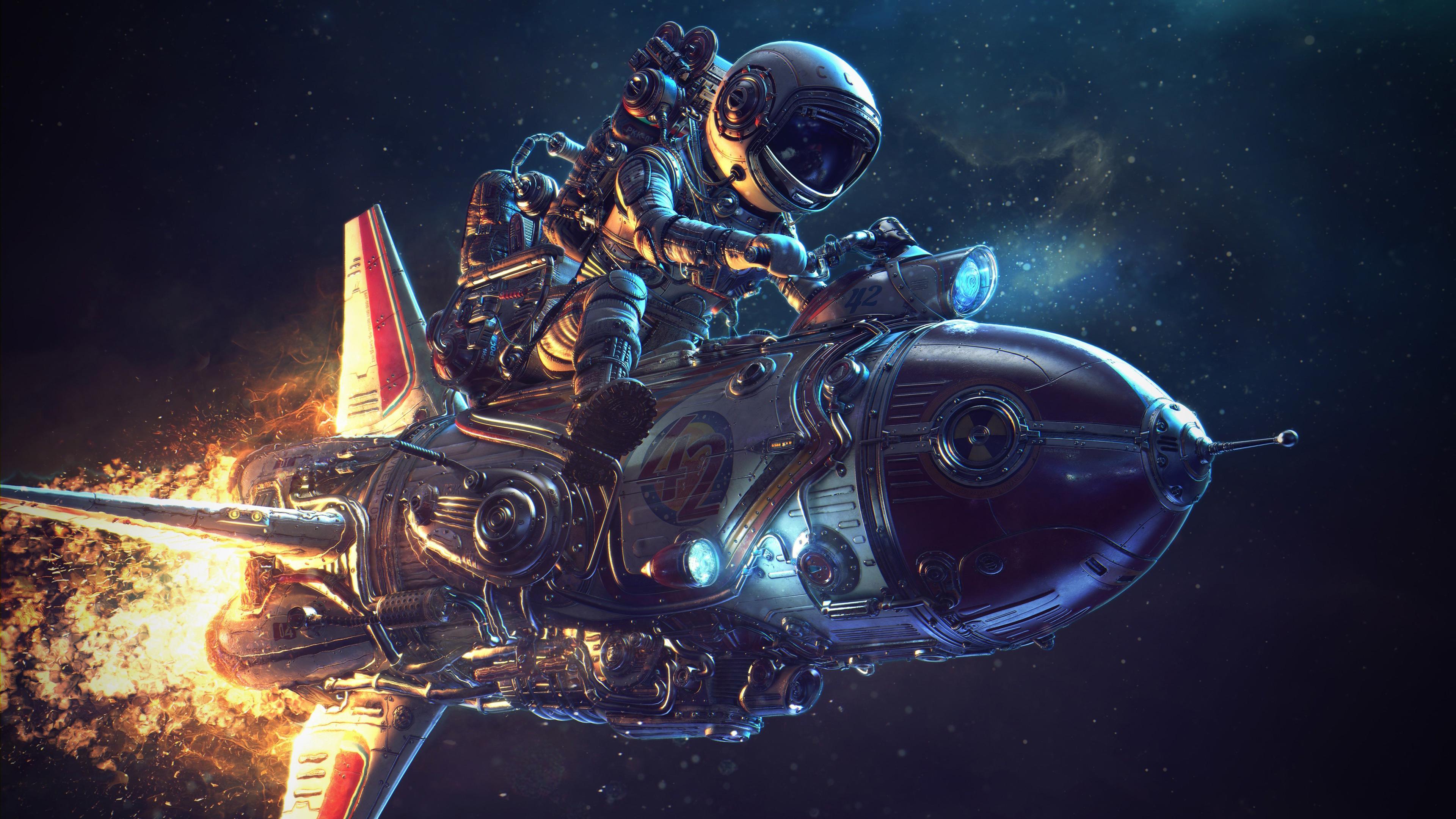 Astronaut Rocket Science Fiction 4k, HD Artist, 4k