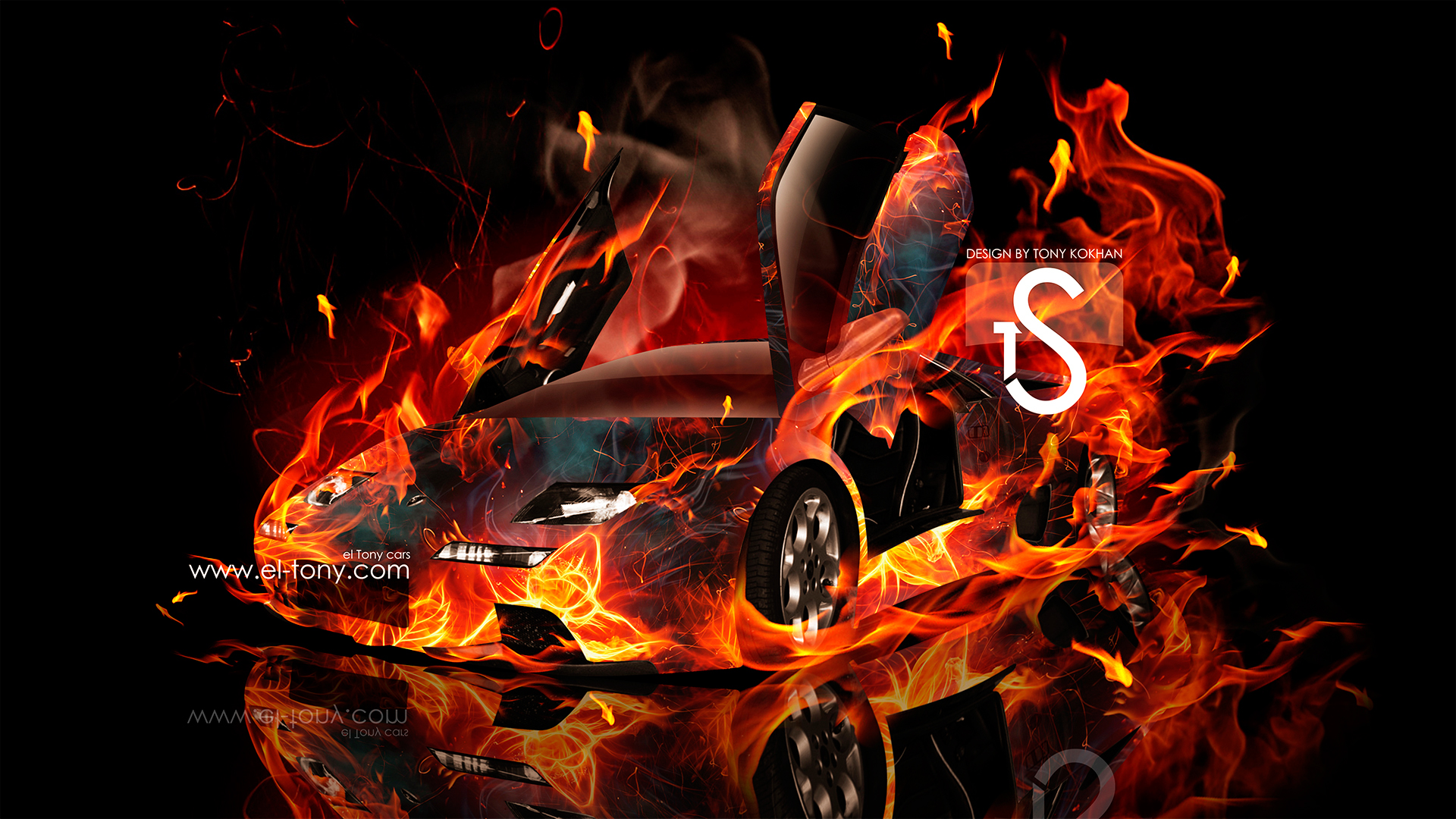 Free download Lamborghini Diablo Fire Car Speed Abstract
