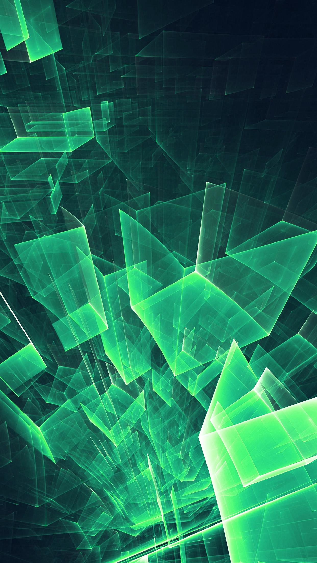 Abstract Blue Green Cube Pattern Android wallpaper